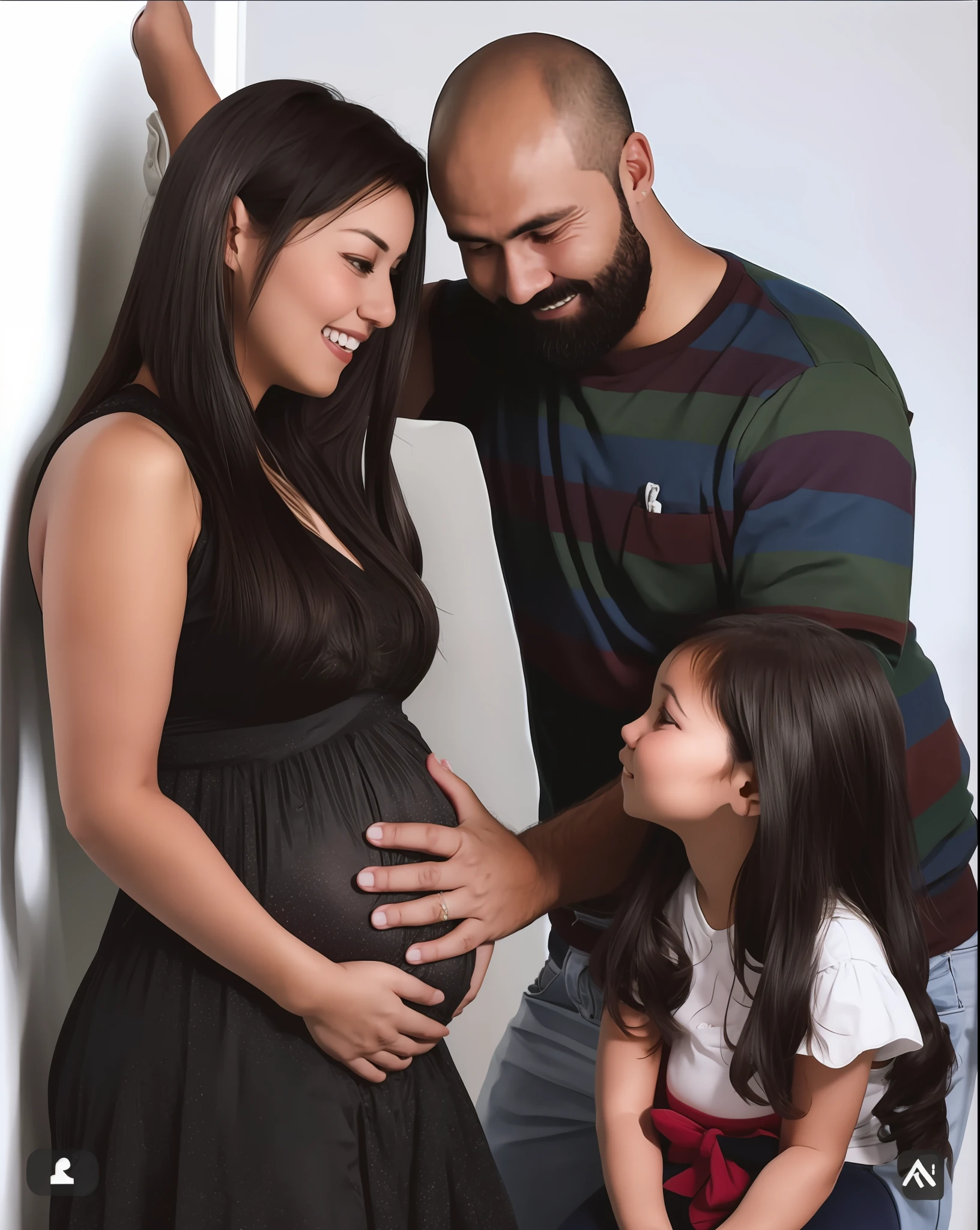 A wife expecting a baby, a strong husband. A wonderful daughter.