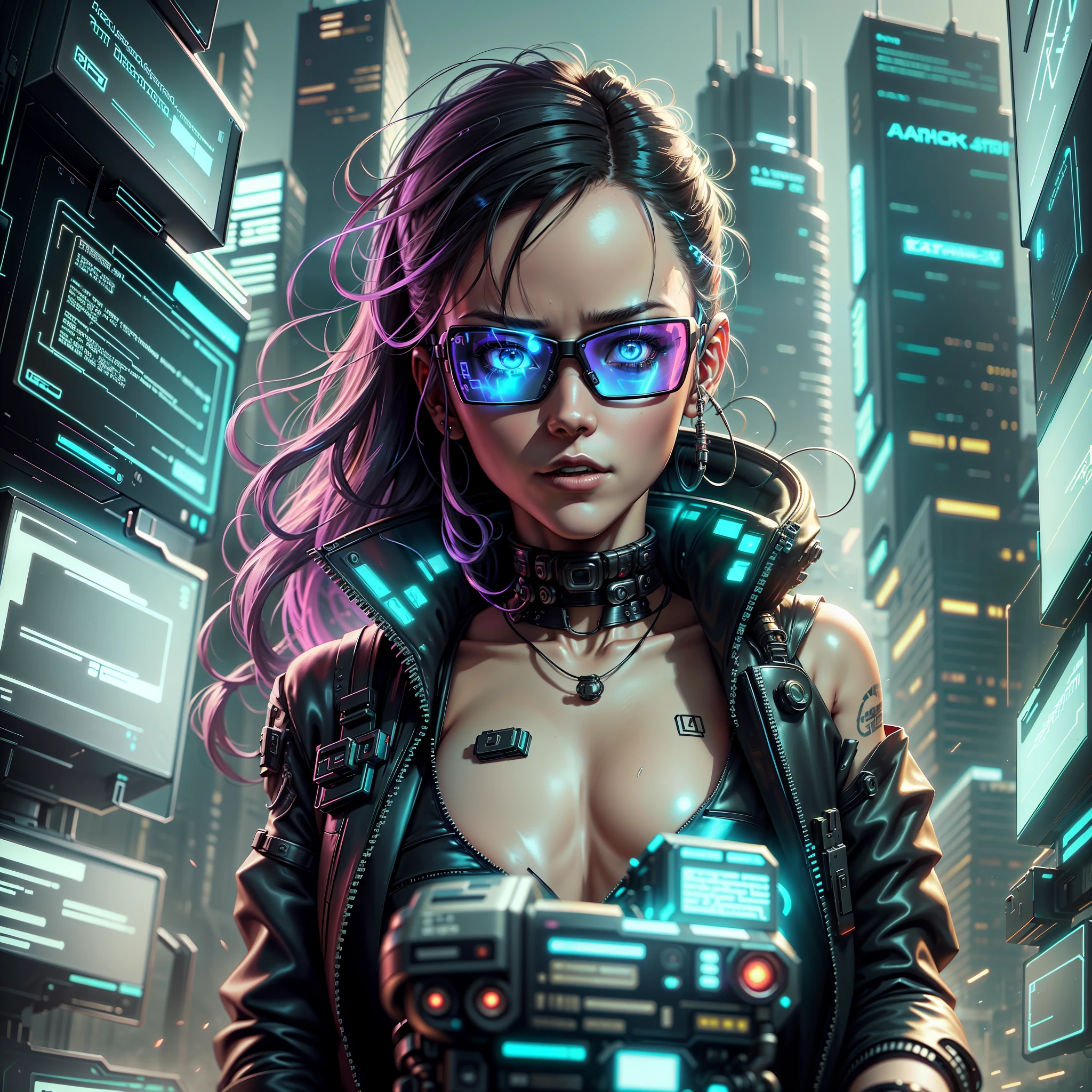 Cyber Girl with futuristic glasses in front of a city, cyberpunk art style, cyberpunk vibes, cyberpunk theme art, cyberpunk anime digital art, cyberpunk artstyle, digital cyberpunk - anime art, Lara Croft tomb raider, cyberpunk style, detailed cyberpunk illustration, advanced digital cyberpunk art, dreamy cyberpunk girl, cyberpunk illustration, cyberpunk digital art, cyberpunk anime art --auto --s2