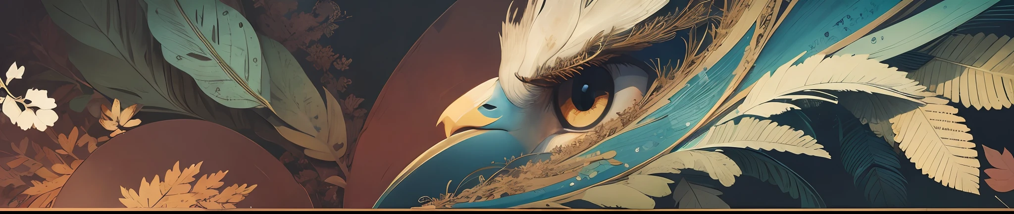 image in Anne wth an E opening style, foliage, abstract art, faded colors, mind, brain, eagle, --auto --s2