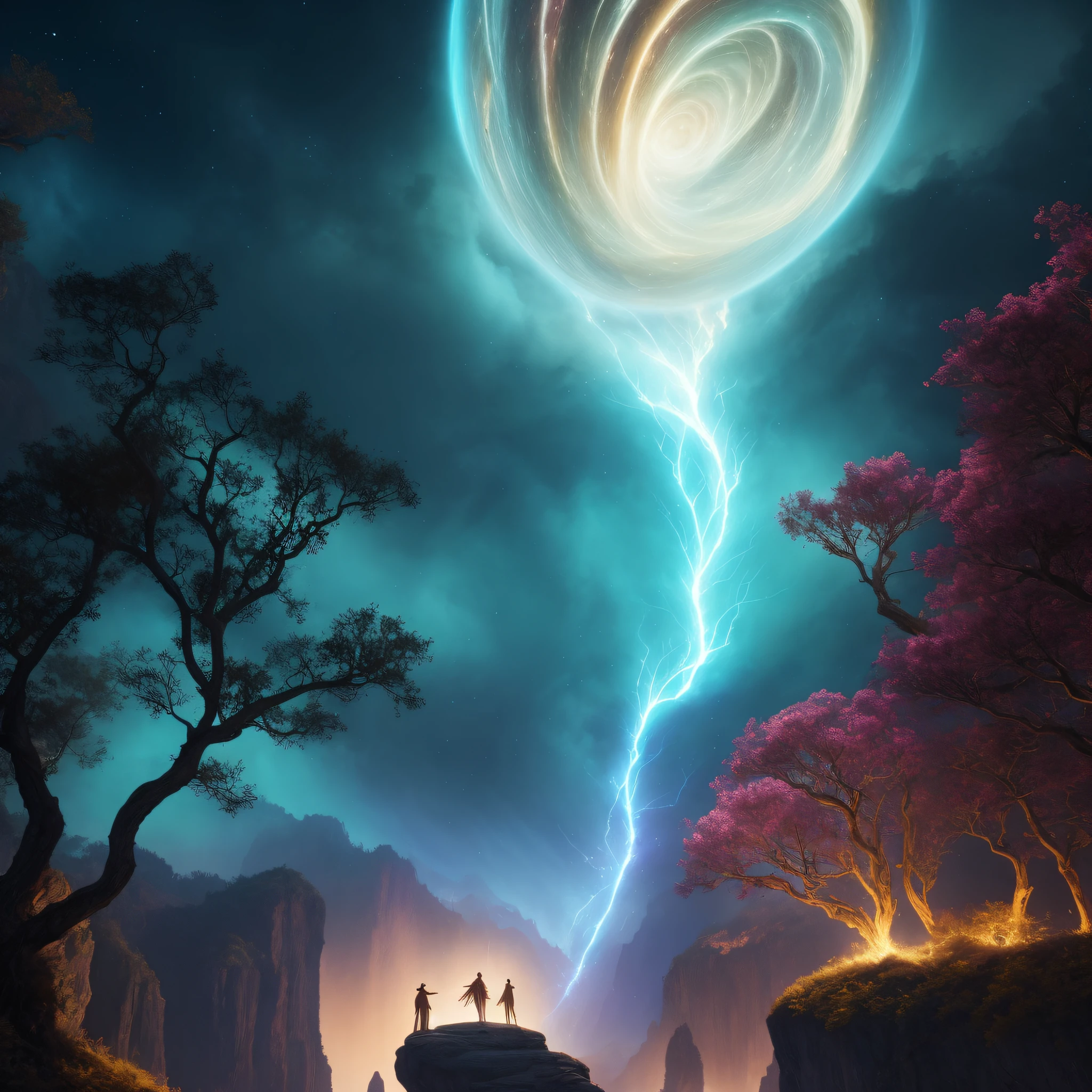 raytraced render and digital painting of the inconceivable and spectacular a scene of complete tranquility, by greg rutkowski and michelangelo buonarroti and kinkade, cosmic entities, celestial, cosmic, luxury, elegant, ornate, vibrant and vivid, smooth, soft billowing smoke, darkness, bright, heavenly, elegant, swirls, cosmic flower, nebula vines, nebula tree, twirling, billowing, cinematic, unrealistic, high contrast, hdr, 4 k, artstation, cgsociety, unreal engine, symbolism, magical, mystical, mystifying, obscure, perplexing, zbrush, octane, hyperrealistic, bokeh, dof