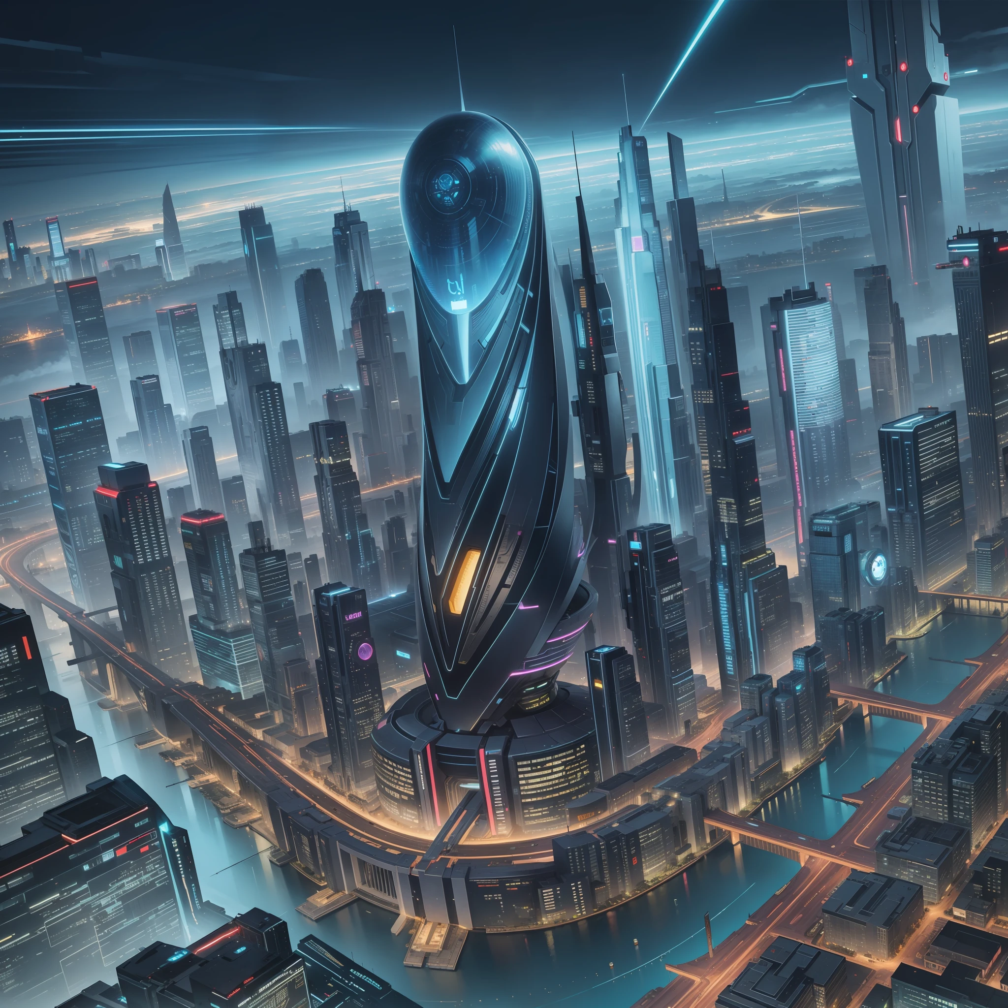 Futuristic City Cyberpunk Sci-Fi Top Quality Megastructure Masterpiece Future World