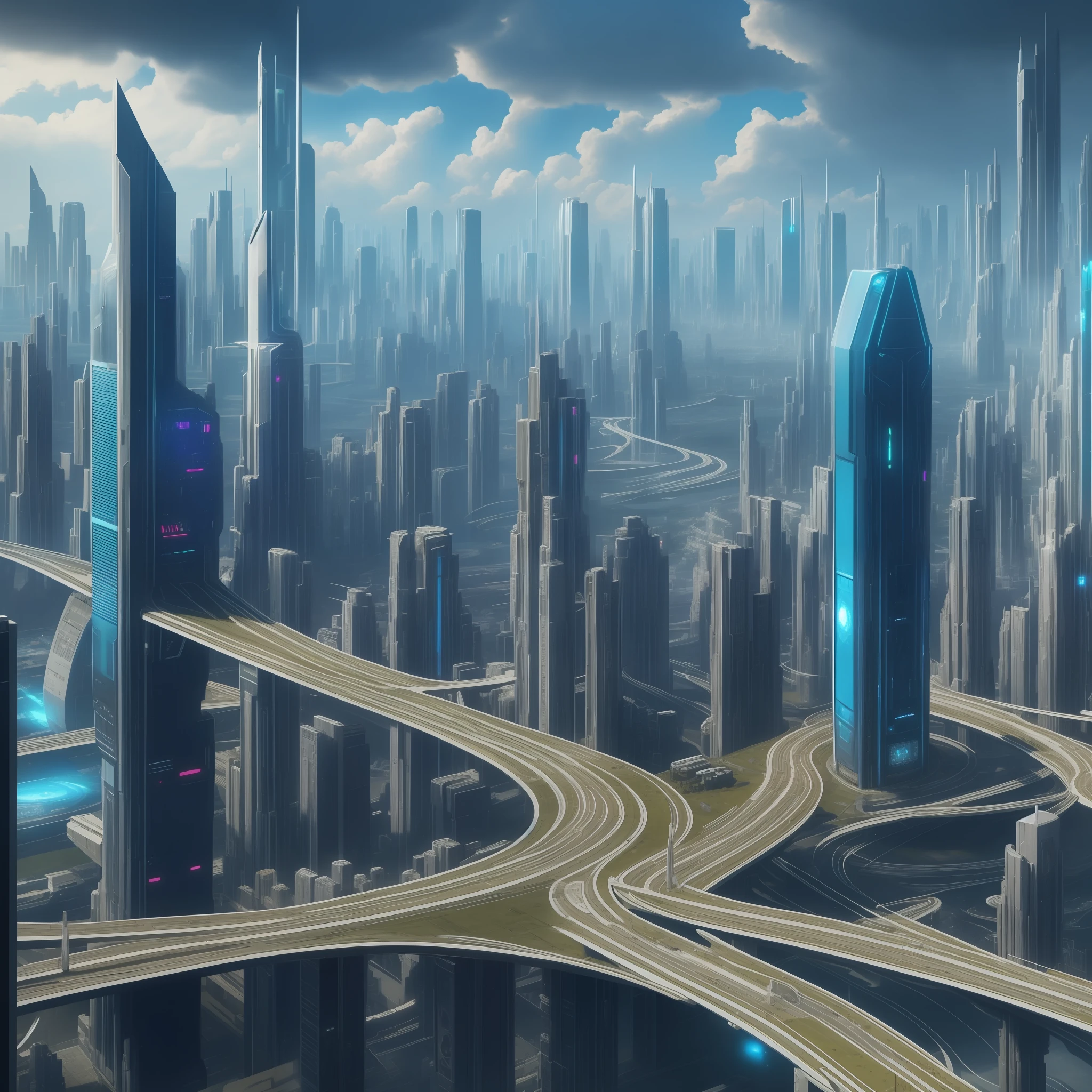 Futuristic City Cyberpunk Sci-Fi Top Quality Megastructure Masterpiece Future World