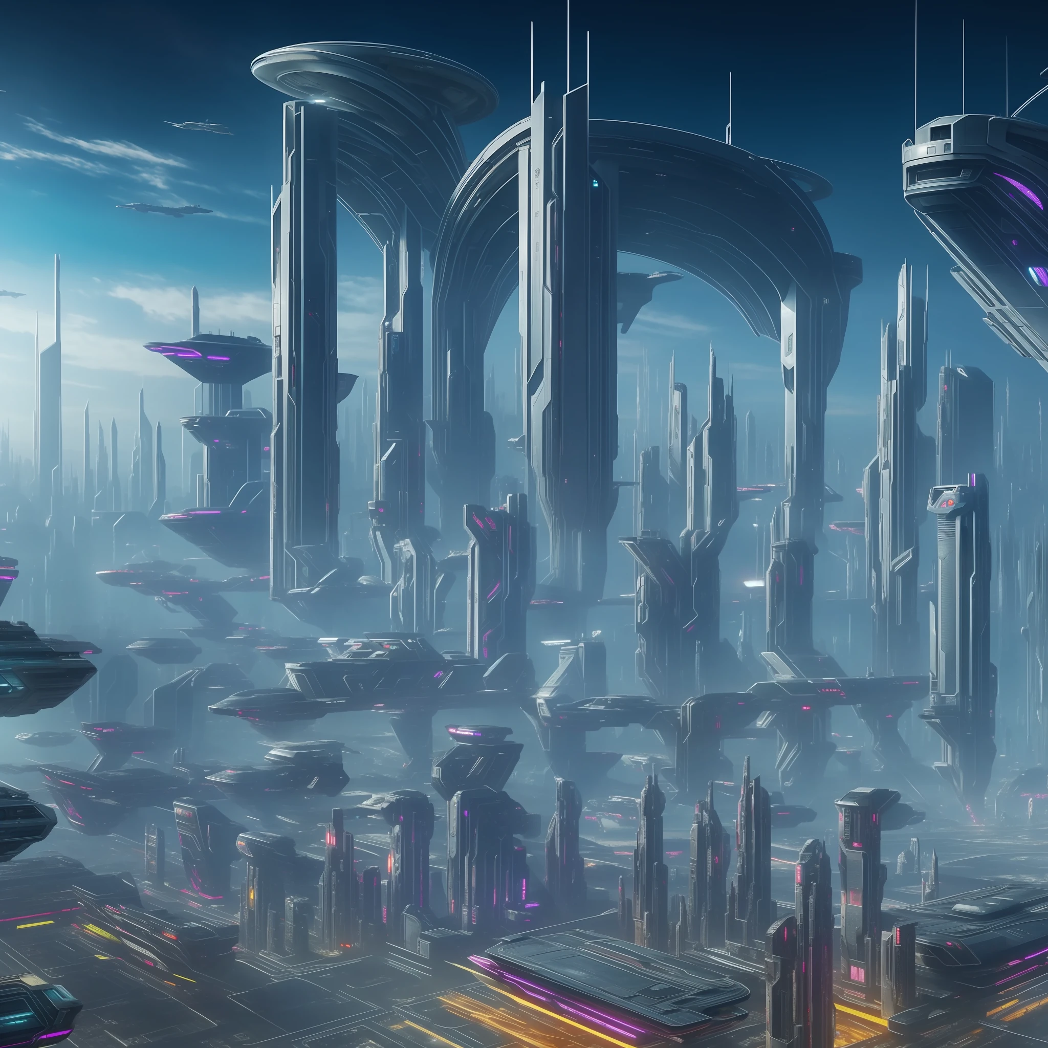 Futuristic City Cyberpunk Sci-Fi Top Quality Megastructure Masterpiece Future World