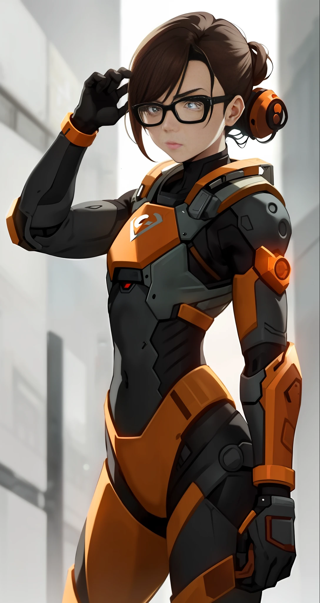 1girl. Female Gordon Freeman, Anime Gijinka, (Aesthetic Face), (Moe Girl), HEV suit, Black Mesa. (Character Design), (Solid Backgroud), (masterpiece:1.2), (best quality:1.3), Half-Life.