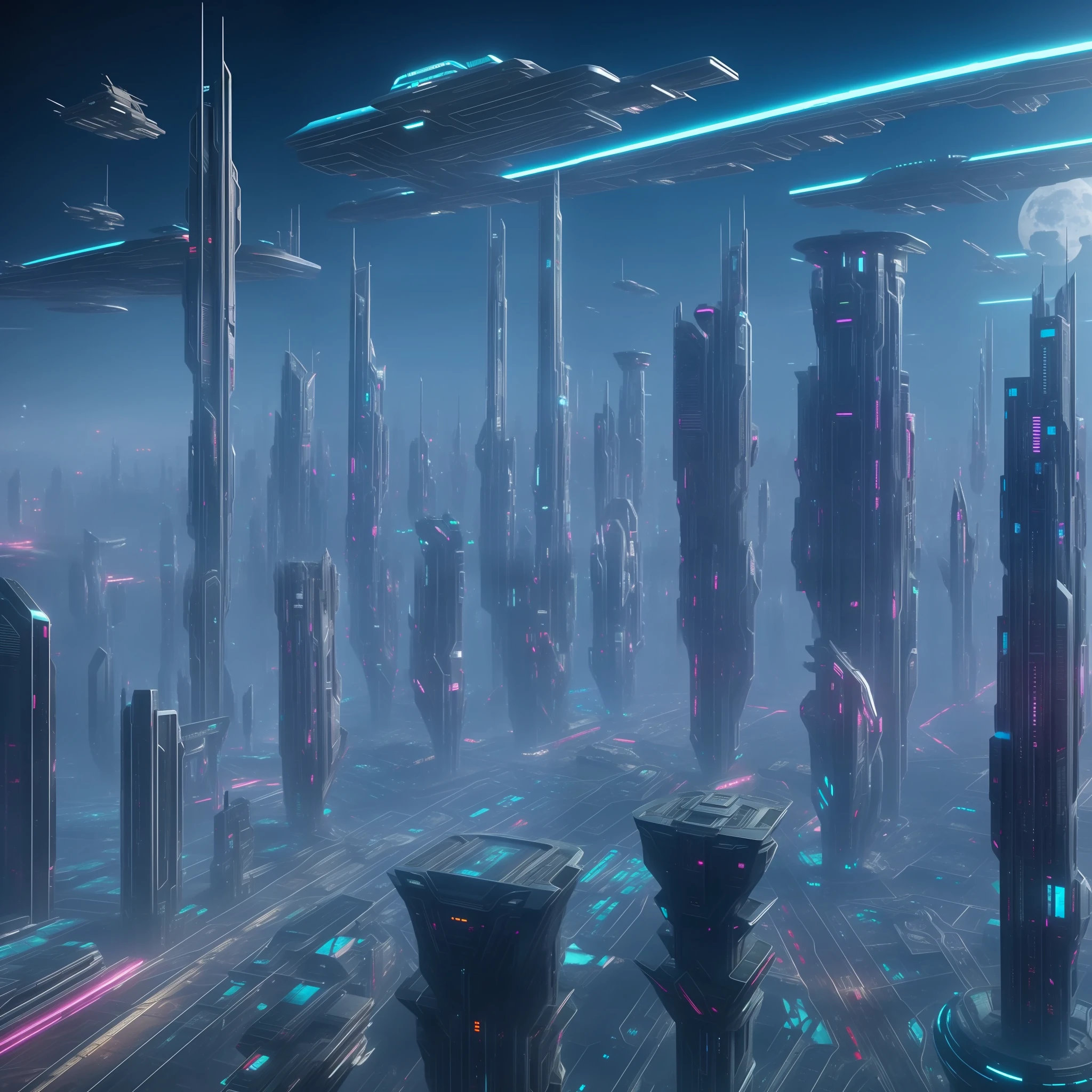 Futuristic City Cyberpunk Sci-Fi Top Quality Megastructure Masterpiece Future World