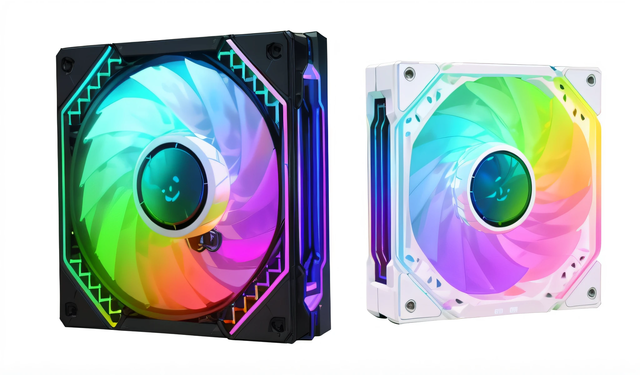 a close up of a computer case with a colorful fan, rgb, rgb ethereal lighting, watercooling, gaming pc case, vibrant and dynamic, water-cooled, liquid cooling, various colors, 8k computer render, ssao 8 k, colorful 8 k, slick design, gaming computers, gaming pc, 8k octae render photo