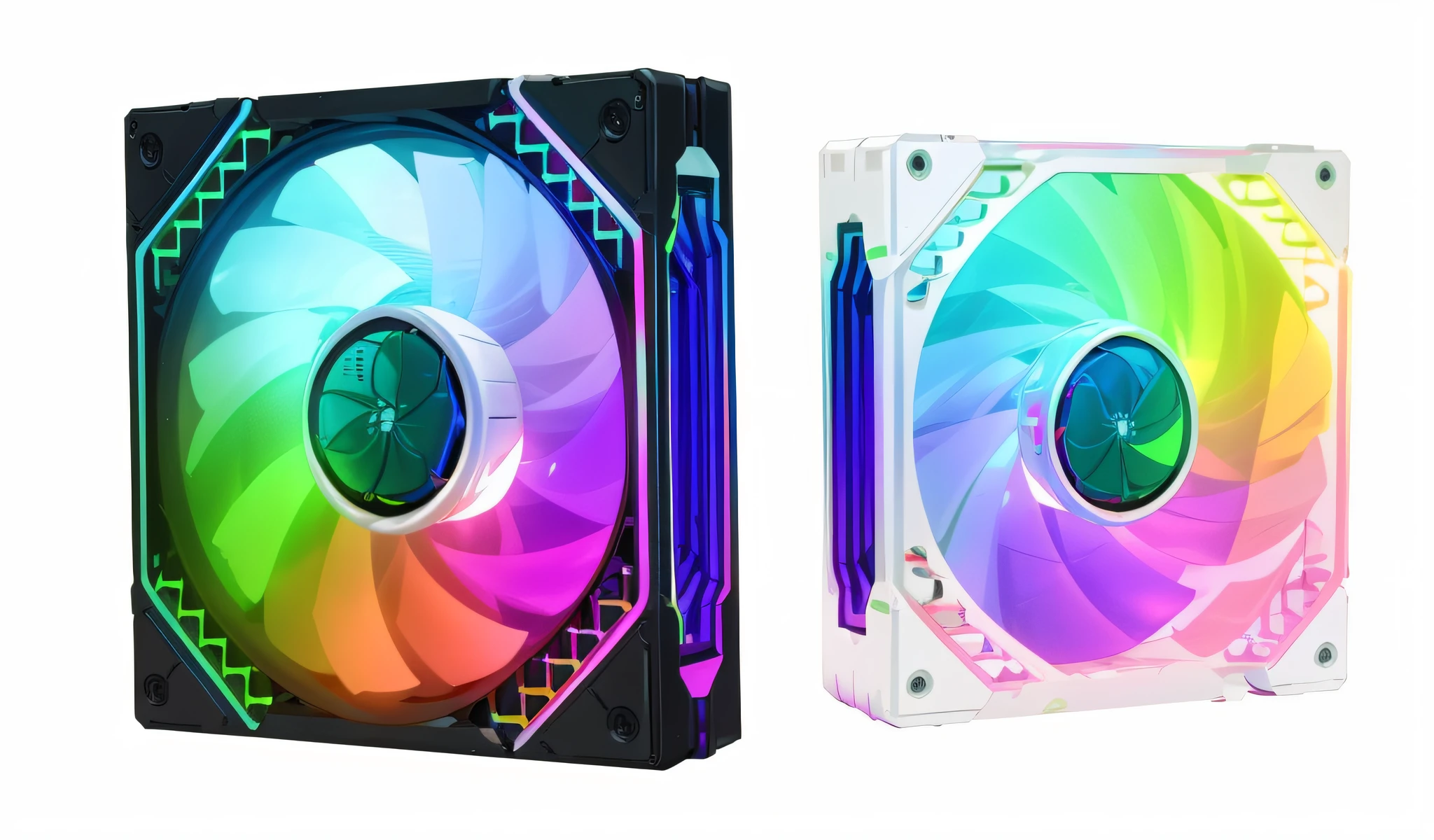 a close up of a computer case with a colorful fan, rgb, rgb ethereal lighting, watercooling, gaming pc case, vibrant and dynamic, water-cooled, liquid cooling, various colors, 8k computer render, ssao 8 k, colorful 8 k, slick design, gaming computers, gaming pc, 8k octae render photo