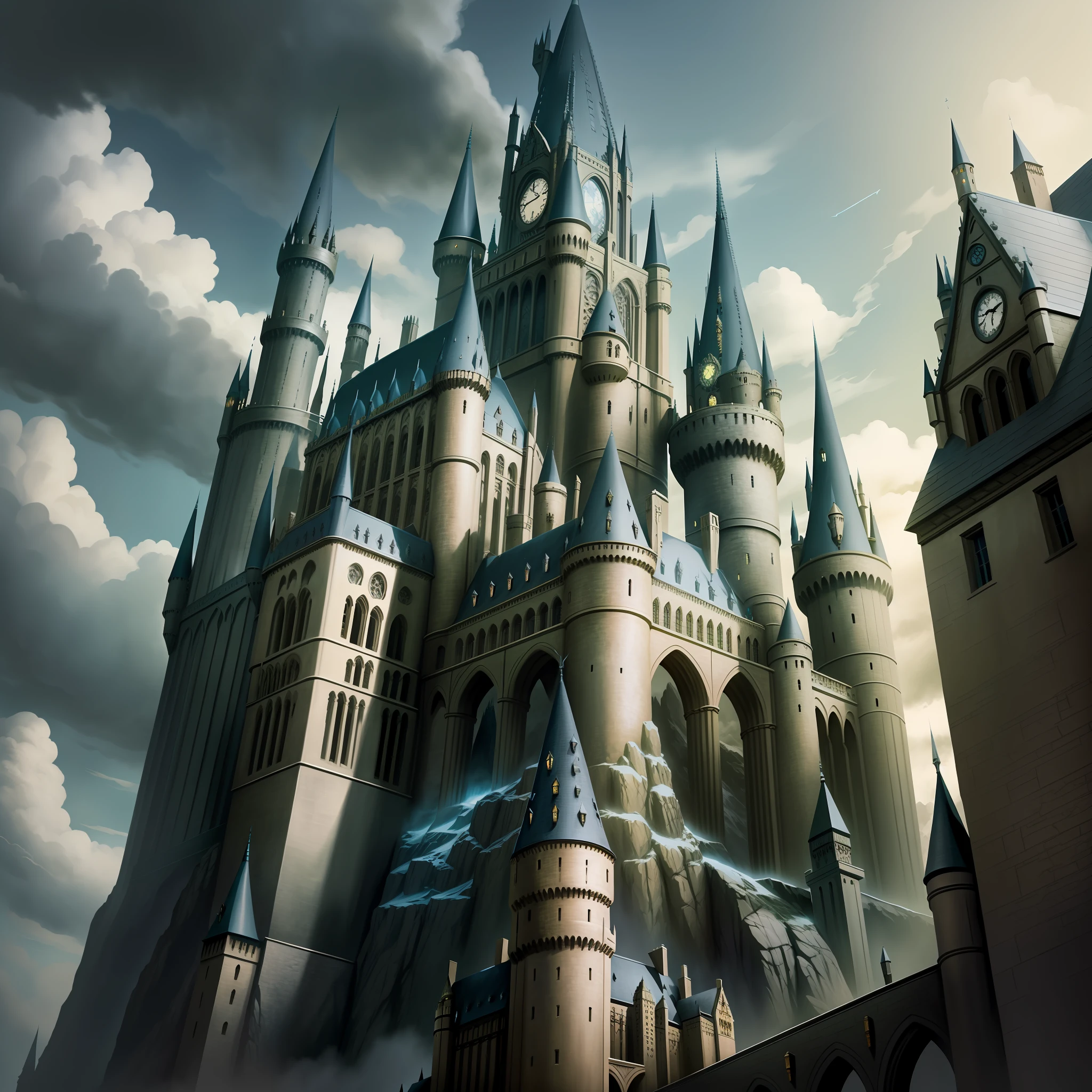 Hogwarts Castle Fantasy Sci-Fi Top Quality Harry Potter Masterpiece Future World