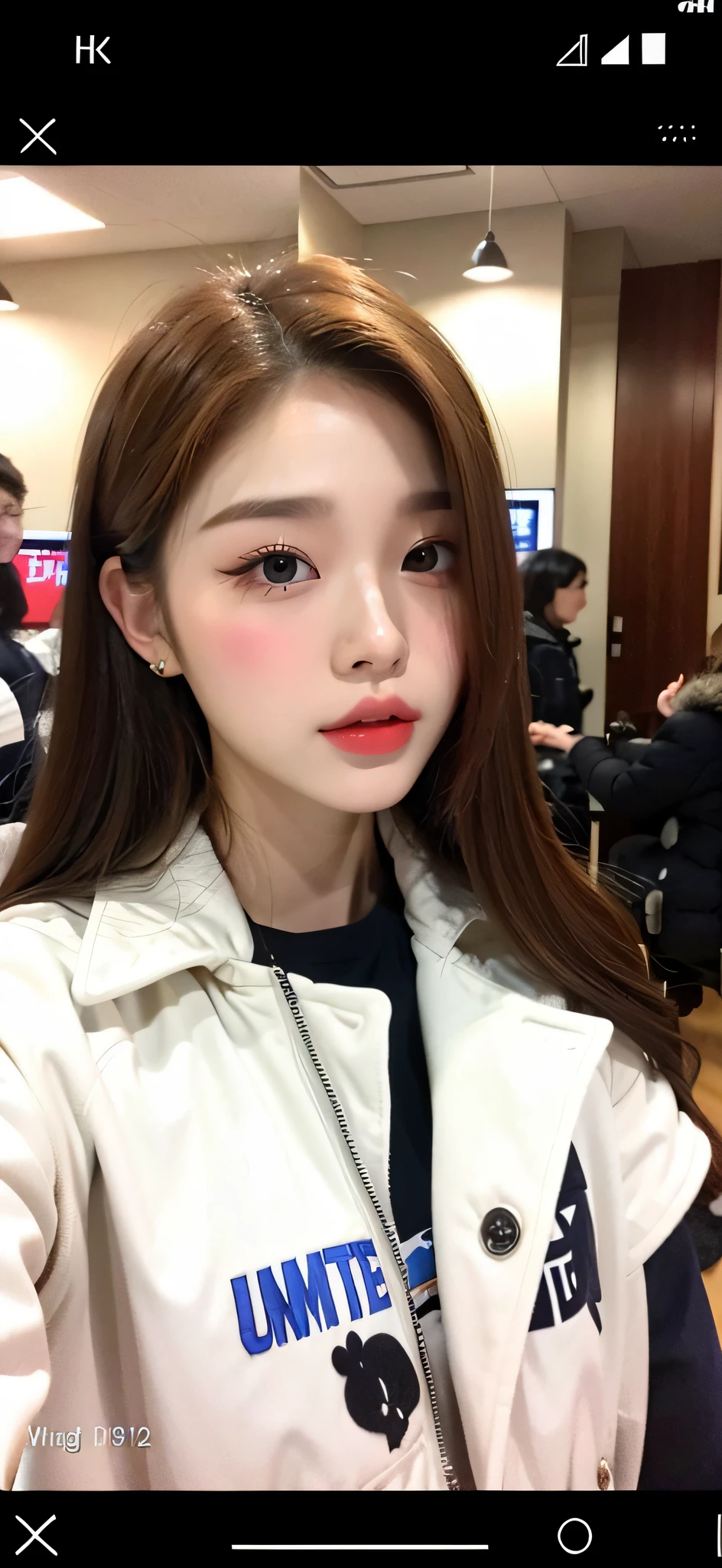a close up of a woman with long hair wearing a white coat, xintong chen, ulzzang, korean girl, 19-year-old girl, xision wu, wenfei ye, heonhwa choe, jinyoung shin, 2 2 years old, li zixin, chinese girl, beautiful south korean woman, young cute wan asian face, handsome girl