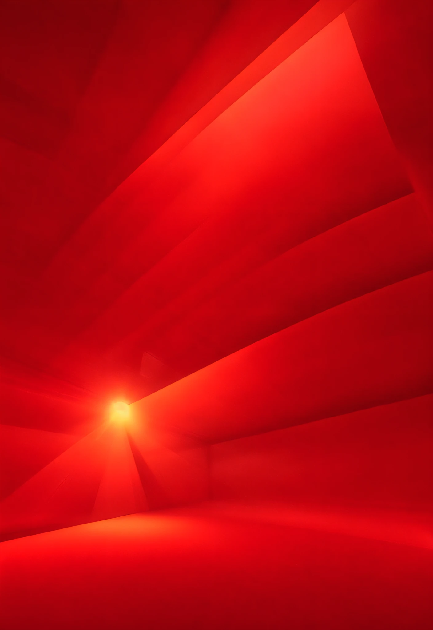 A red room with a lot of red boxes in front and volumetric lighting. Red, Red Shade, Red Atmosphere, Red Reflection, Prism, Gradient Red, Vivid Red, Dominant Red, Detailed Red Lighting, Red Color Scheme, Clear Glass Surface, Atmospheric Red Lighting, Refik Anadol, Pink and Red Color Scheme.