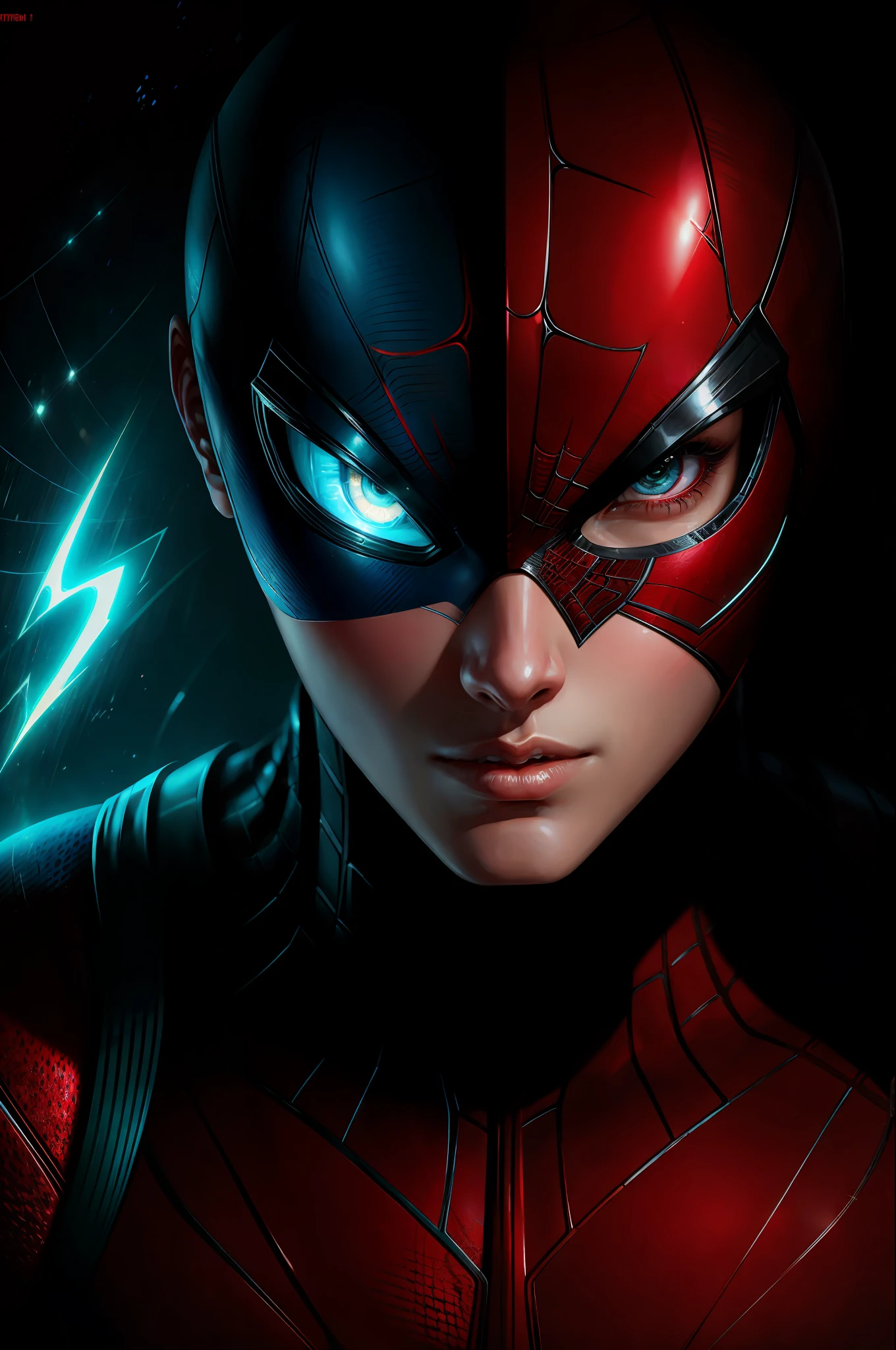 (Award Winning Digital Artwork:1.3) of (Sketch:1.3),(Energetic:1.3) Spidey, EmmaRob,CGSociety,ArtStation,(Saturated:1.3),(close portrait:1.3),(Feminine:1.4),(beautiful:1.4),(attractive:1.3),handsome,calendar pose,perfectly detailed eyes,studio lighting,thematic background