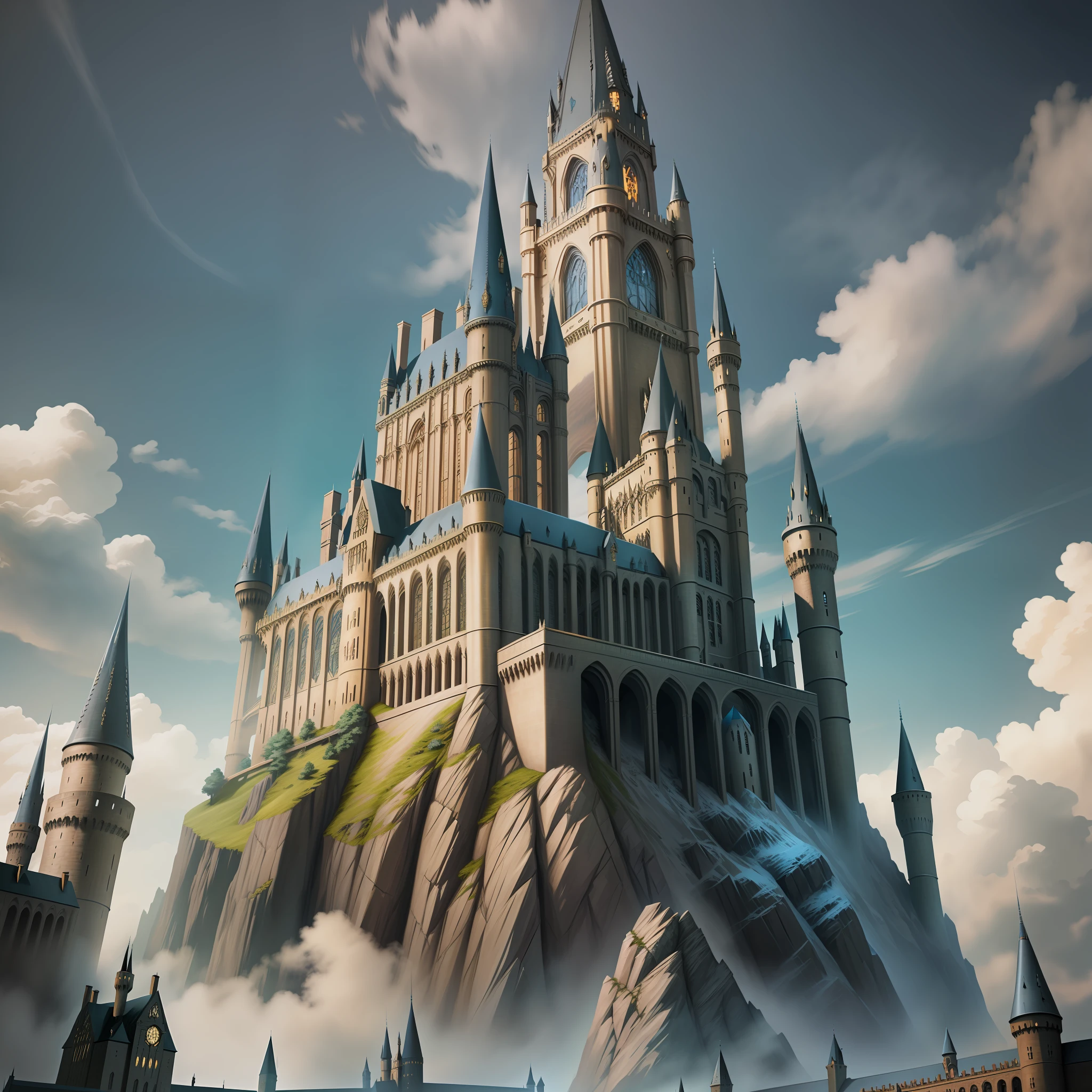 Hogwarts Castle Fantasy Sci-Fi Top Quality Harry Potter Masterpiece Future World