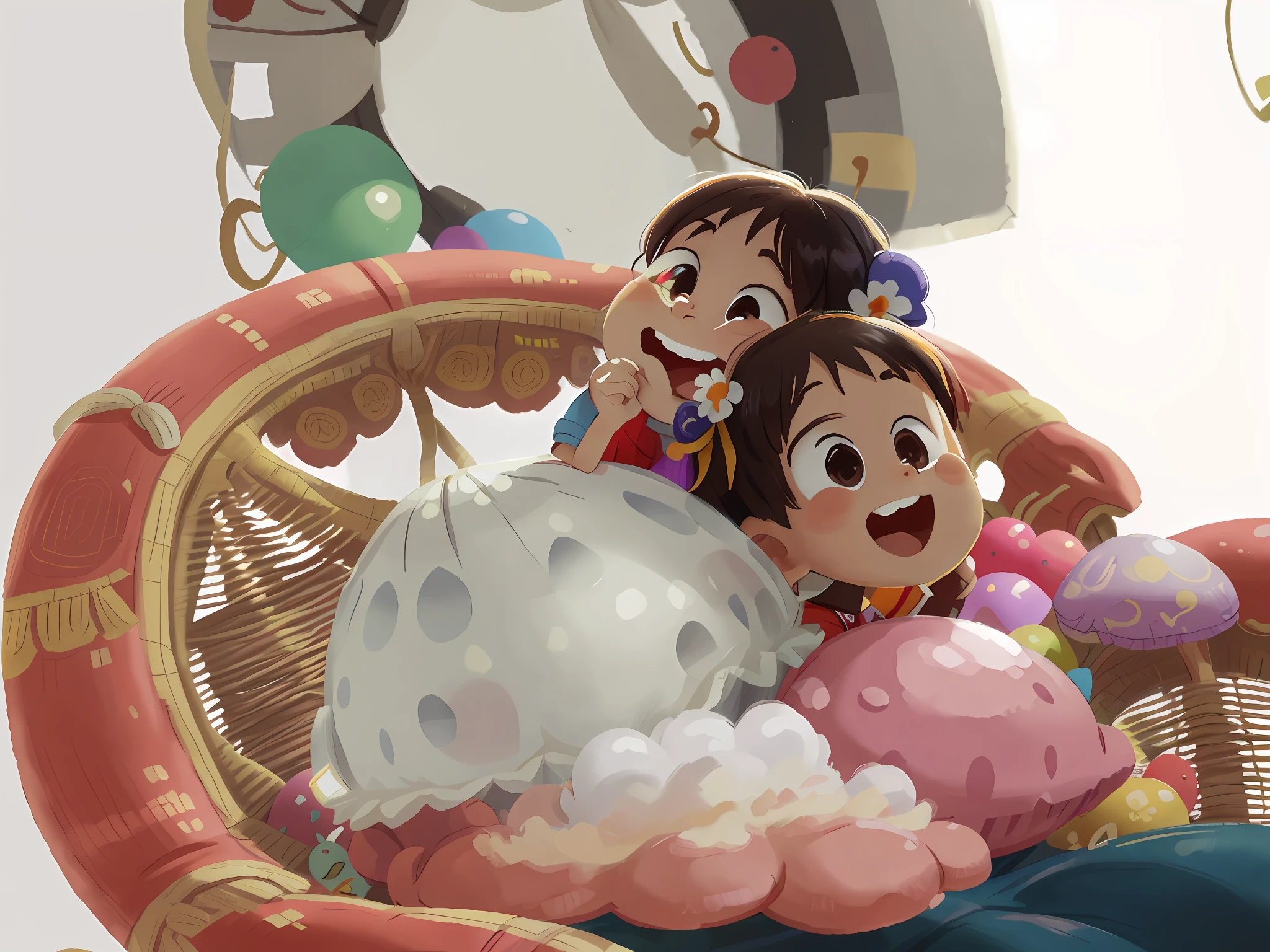 Many balloons, happy, happy, perfect quality, clear focus (clutter - home: 0.8), (masterpiece: 1.2) (Realistic: 1.2) (Bokeh) (Best quality) (Detailed skin: 1.3) (Intricate details) (8K) (Detail eyes) (Sharp focus), (Happy)