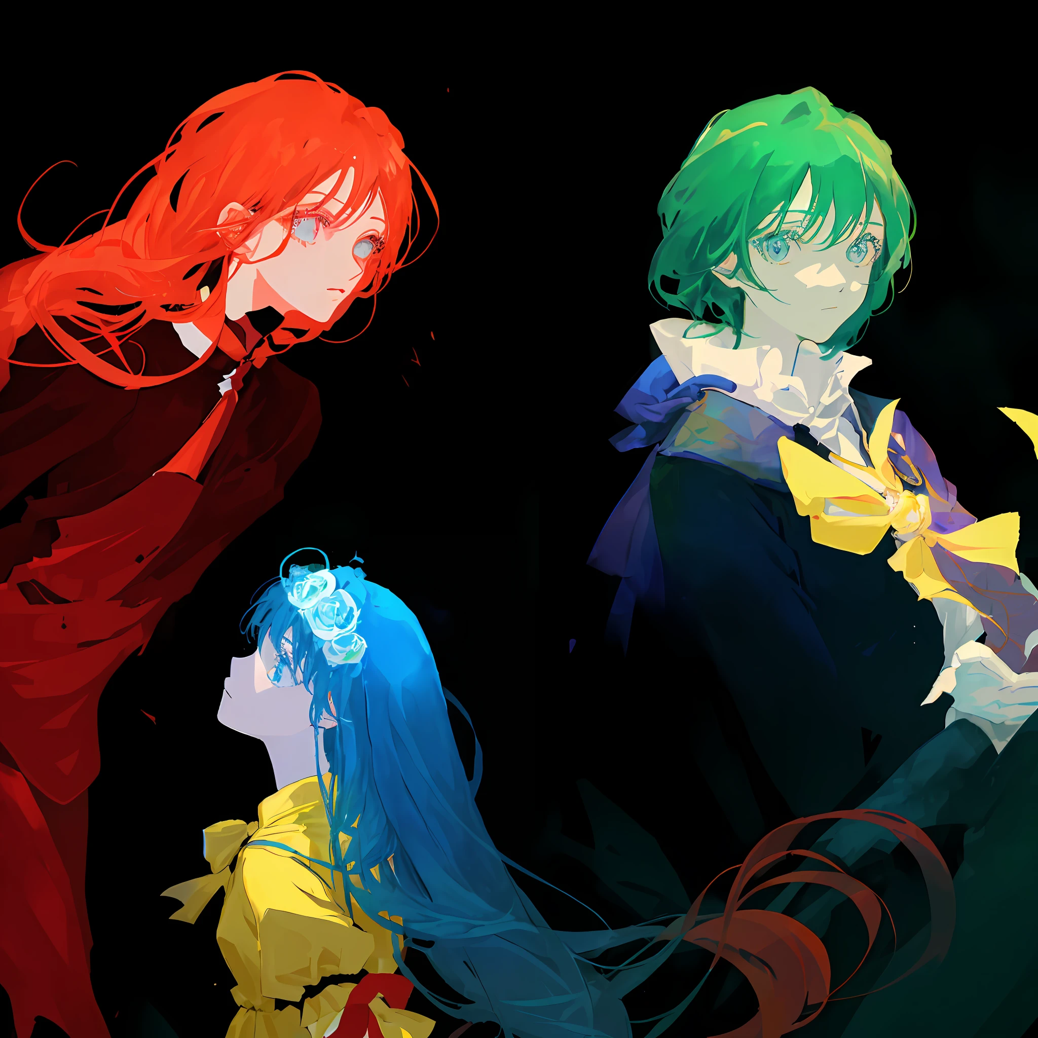3女孩,(masterpiece, top quality, best quality, beautiful and aesthetic:1.2),