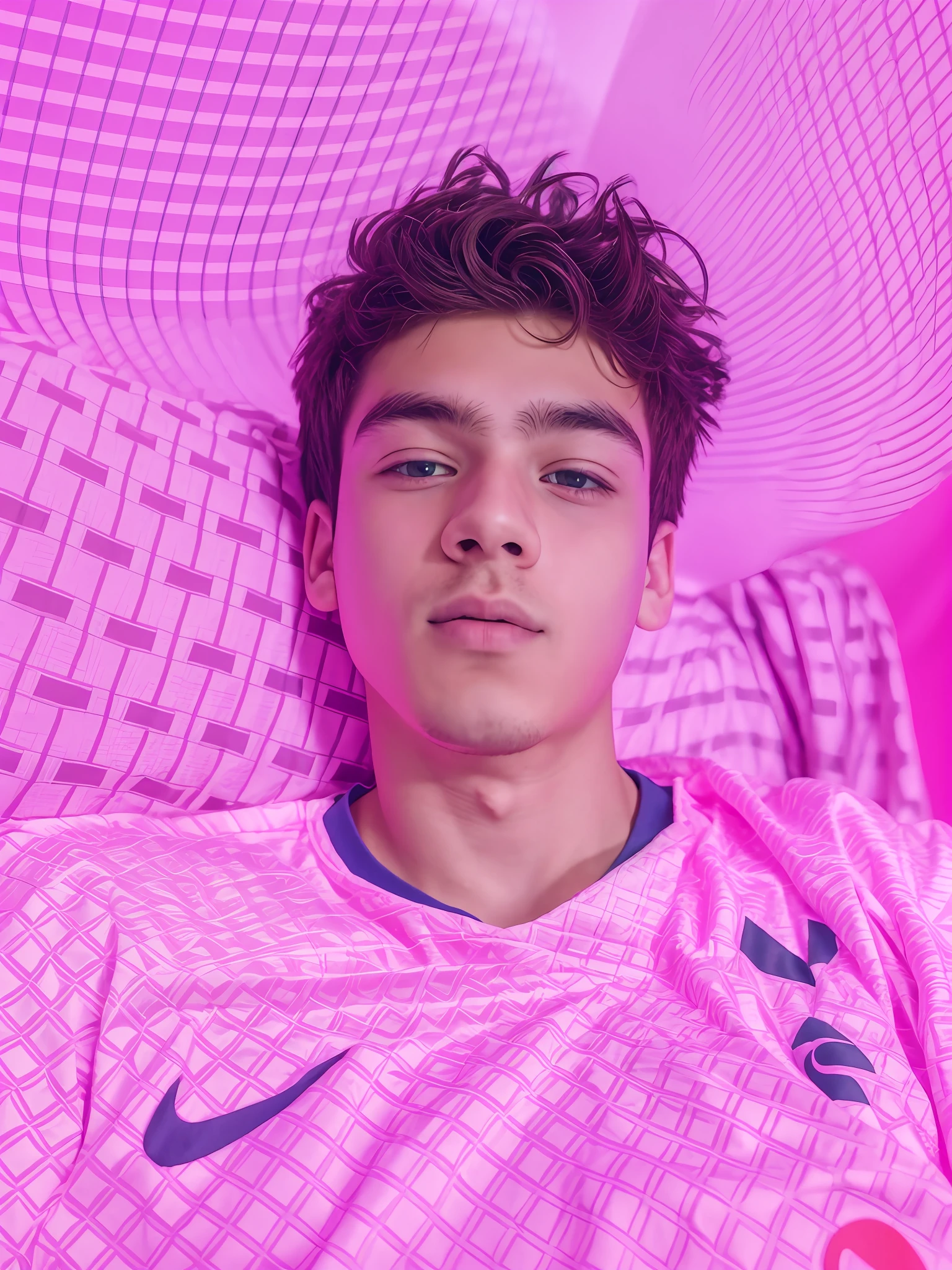 1 teen boy 16 years, 8k, blur, colorful neon background