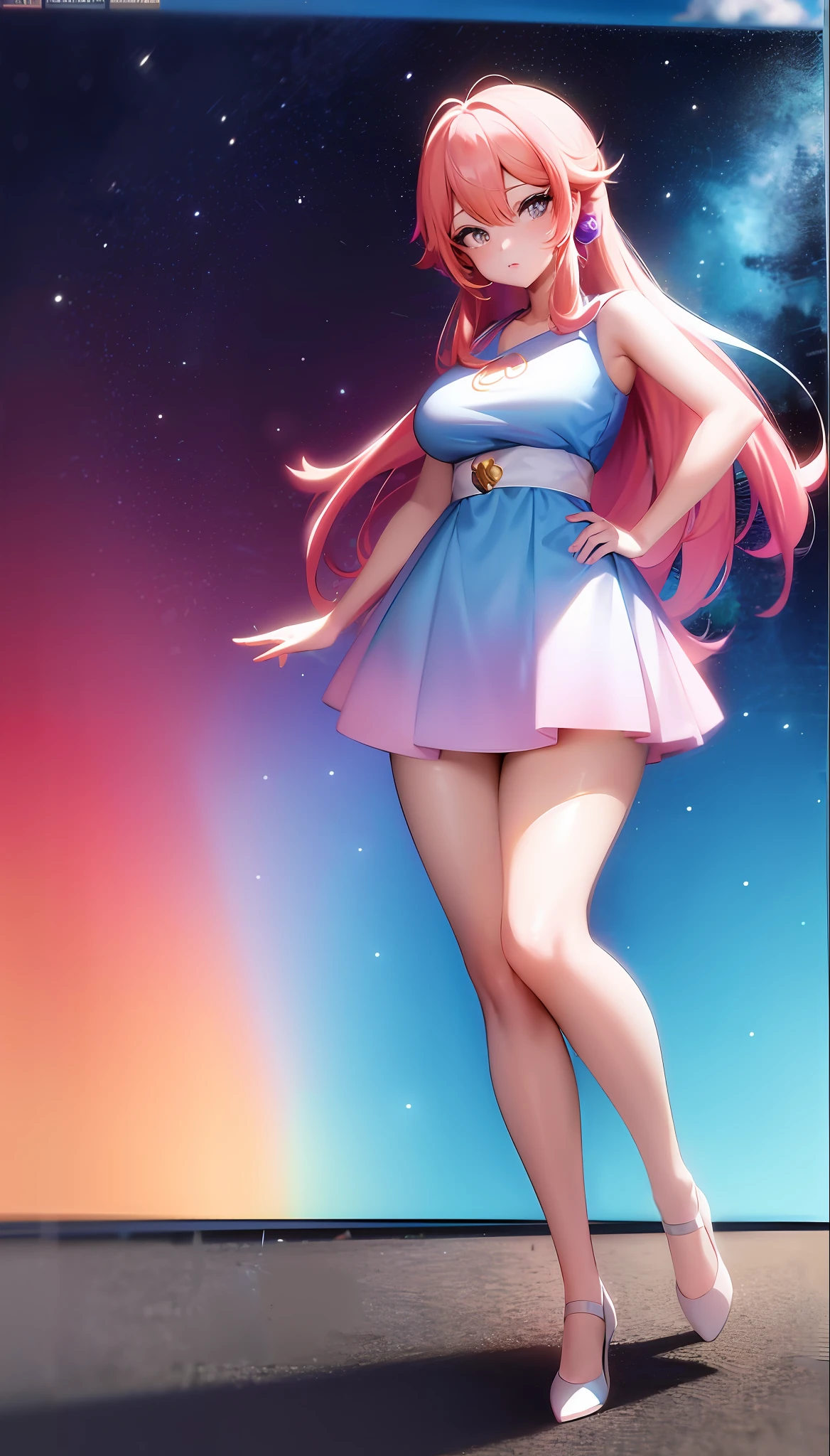 anime girl with colorful hair and a colorful dress, rossdraws pastel vibrant, rossdraws cartoon vibrant, anime style 4 k, beautiful anime portrait, artgerm colorful!!!, ! dream artgerm, beautiful anime girl, anime styled digital art, anime art wallpaper 4k, anime art wallpaper 4 k, digital anime art, extremely detailed artgerm