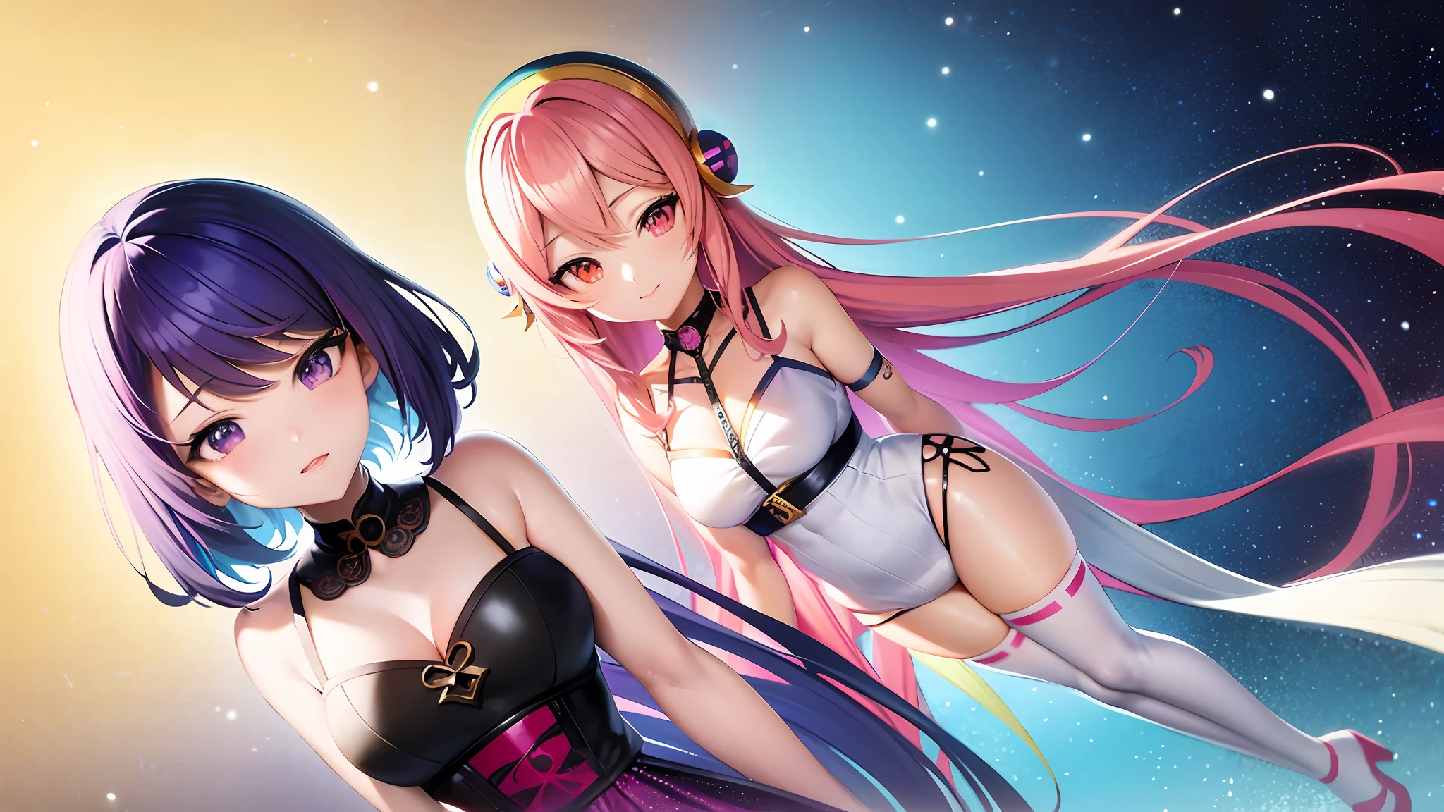 anime girl with colorful hair and a colorful dress, rossdraws pastel vibrant, rossdraws cartoon vibrant, anime style 4 k, beautiful anime portrait, artgerm colorful!!!, ! dream artgerm, beautiful anime girl, anime styled digital art, anime art wallpaper 4k, anime art wallpaper 4 k, digital anime art, extremely detailed artgerm