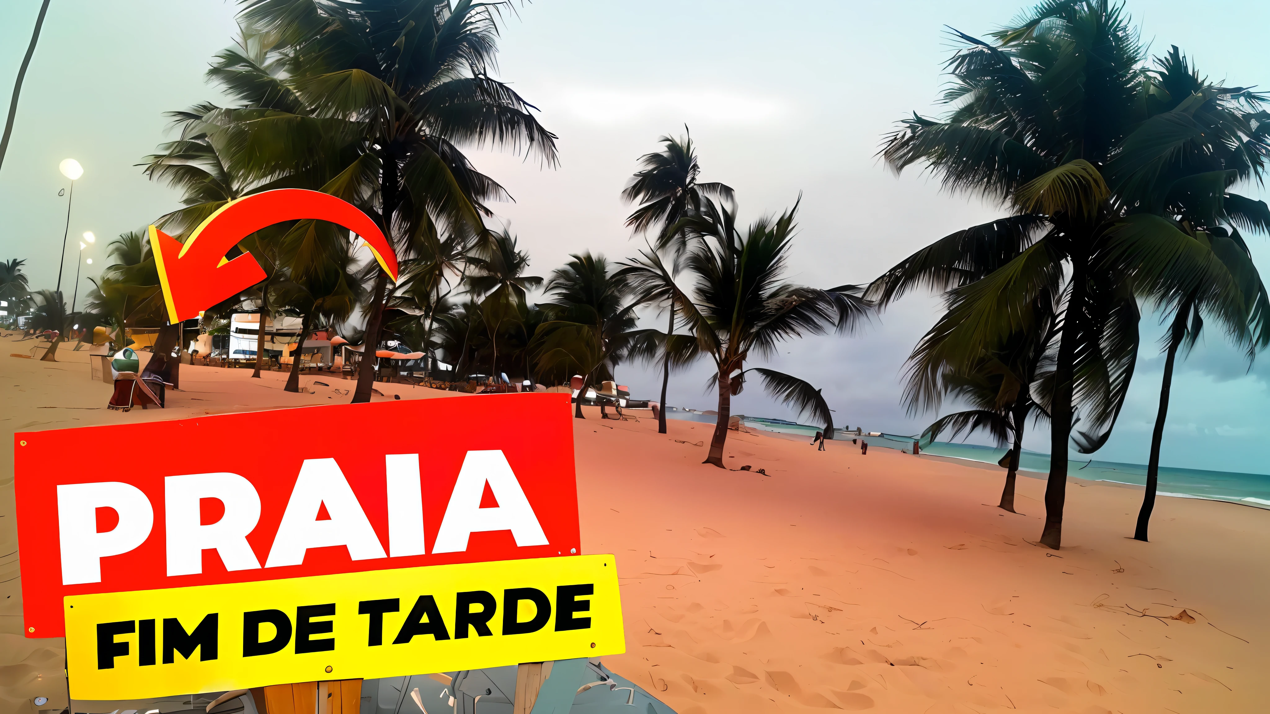 there is a sign that says praa film de tarde on the beach, saâdane afif, kawaai, dada 20s, by Tom Wänerstrand, farol da barra, inspired by Tom La Padula, avenida paulista, by Caesar Andrade Faini, 🐋 as 🐘 as 🤖 as 👽 as 🐳