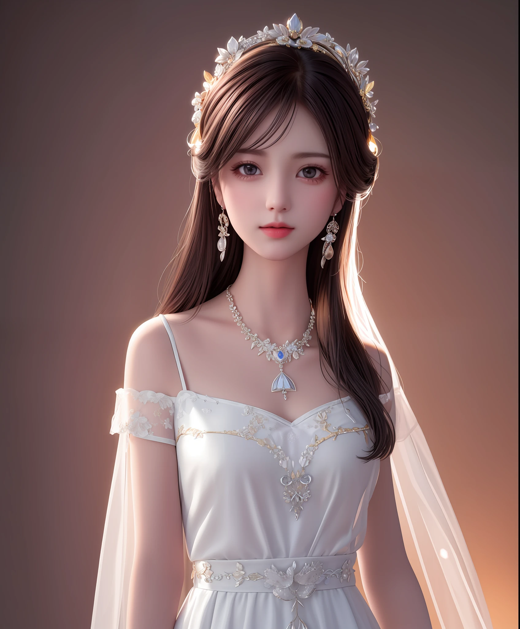 Best quality, masterpiece, high resolution, 1girl, porcelain dress, hair accessories, necklace, jewelry, beautiful face, on the body, Tyndall effect, realistic, dark studio, edge lighting, two-tone lighting, (high detail skin: 1.2), 8k UHD, dslr, soft light, high quality, volumetric light, candid, photo, high resolution, 4k, 8k, background blur,