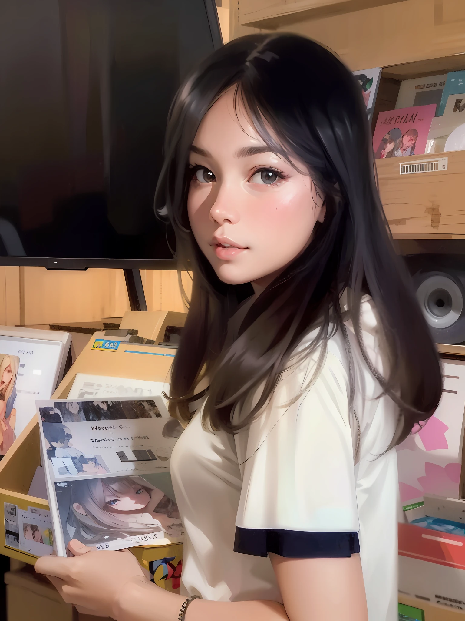 ((Best Quality)), ((Masterpiece)), Gentle Smile, Closed Lips, Increase Hair Detail, Add Clothes Detail, Add Background Detail, Shot with Canon EOS 5 D Mark IV, Extreme Detail, Post-Processing, Large Aperture, Low ISO, White Balance, 8K RAW