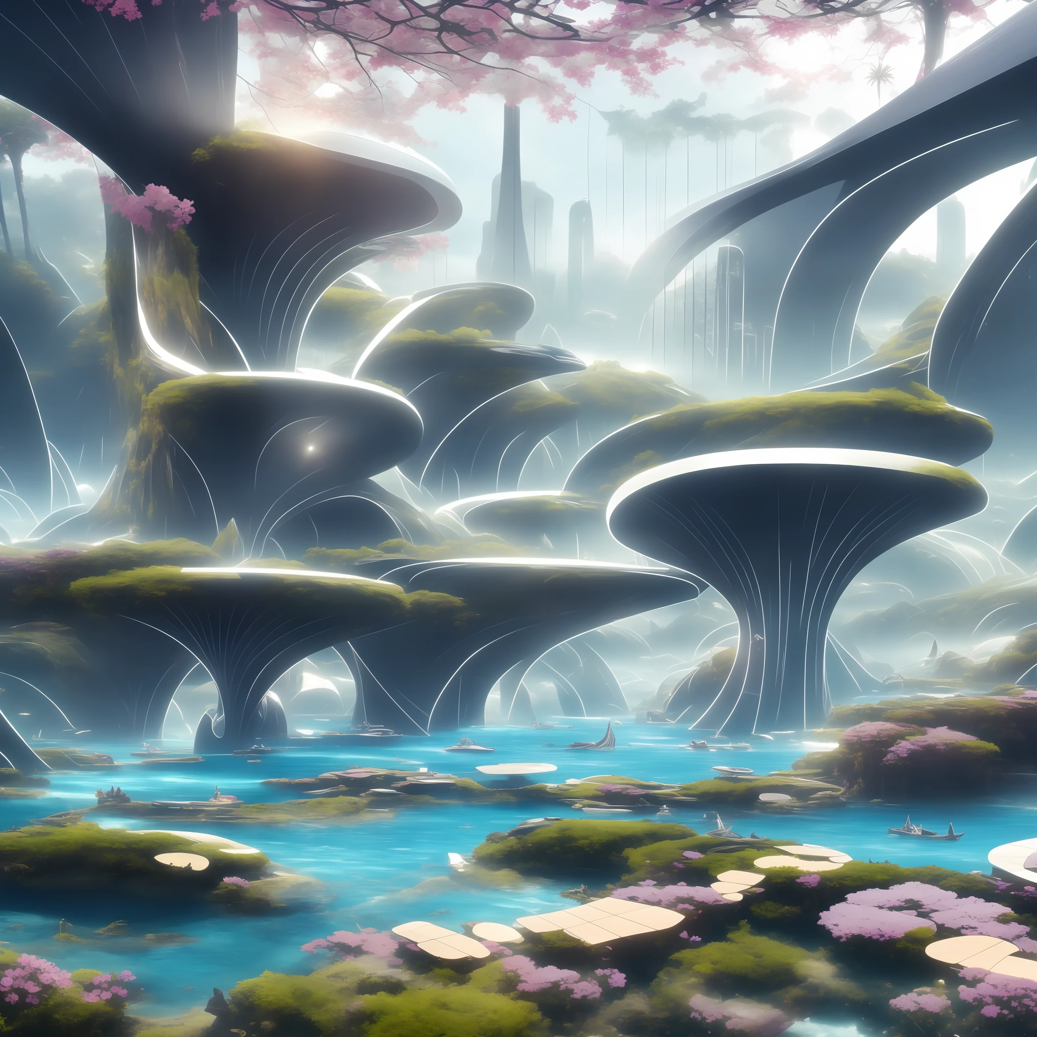 modern futuristic design large underwater city, futuristic underwater cityscape, a artificial waterfall and a pond with colorful flowers in the middle, nature meets underwater architecture, built inside ocean, realistic beehive architecture, organic underwater architecture, very close to real nature, breathtaking render,city with underwater forest , advanced civilization technology,stunning architecture, luxury architecture, realistic fantasy render, by Zha Shibiao, epic and stunning, architectural visualization, epic architecture, concept art. 8 k