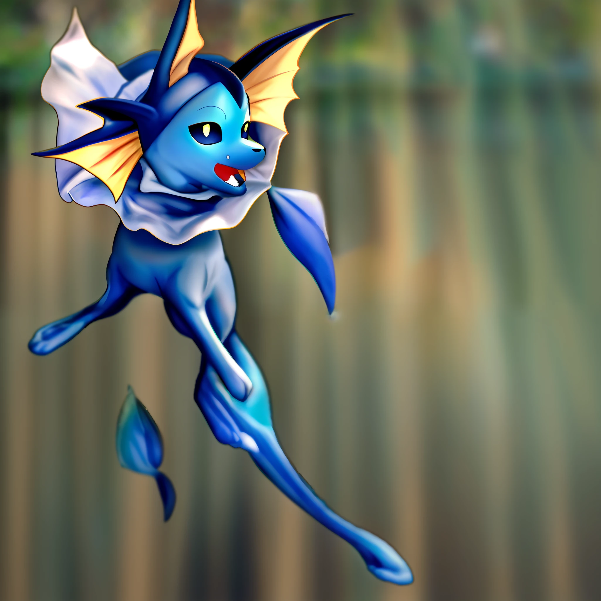 vaporeon, detailed, masterpiece, (nsfw), (RAW PHOTO), teasing, animal, pokemon, highres, zoo, furry, furry_female, pokemon_(creature), no_humans, butt