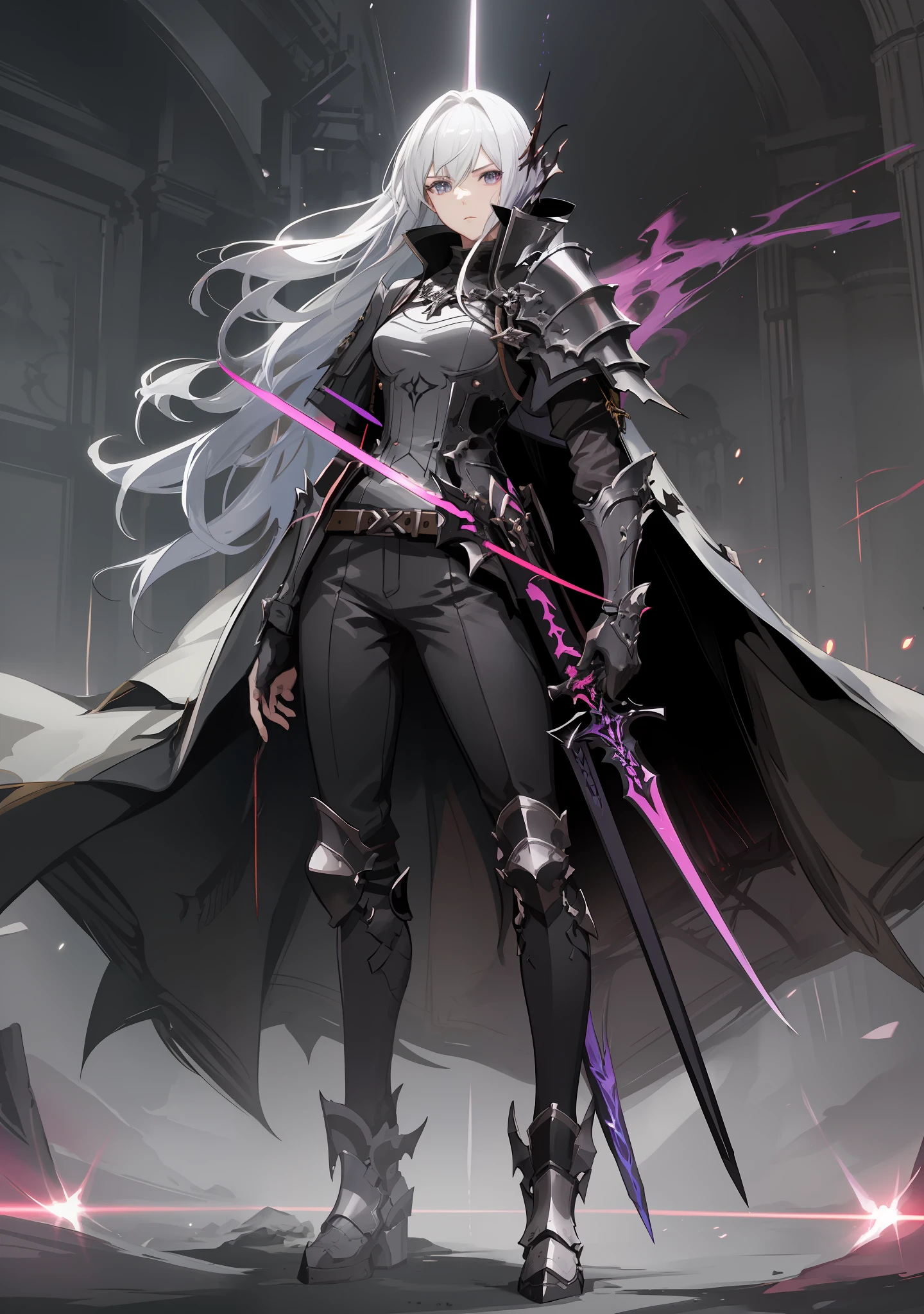 anime character with a sword and armor standing in a dark room, cushart krenz key art feminine, by Yang J, ross tran 8 k, from arknights, shadowverse style, rossdraws sakimimichan, full portrait of magical knight, rossdraws 1. 0, rossdraws 2. 0, wlop rossdraws, trendin on artstation