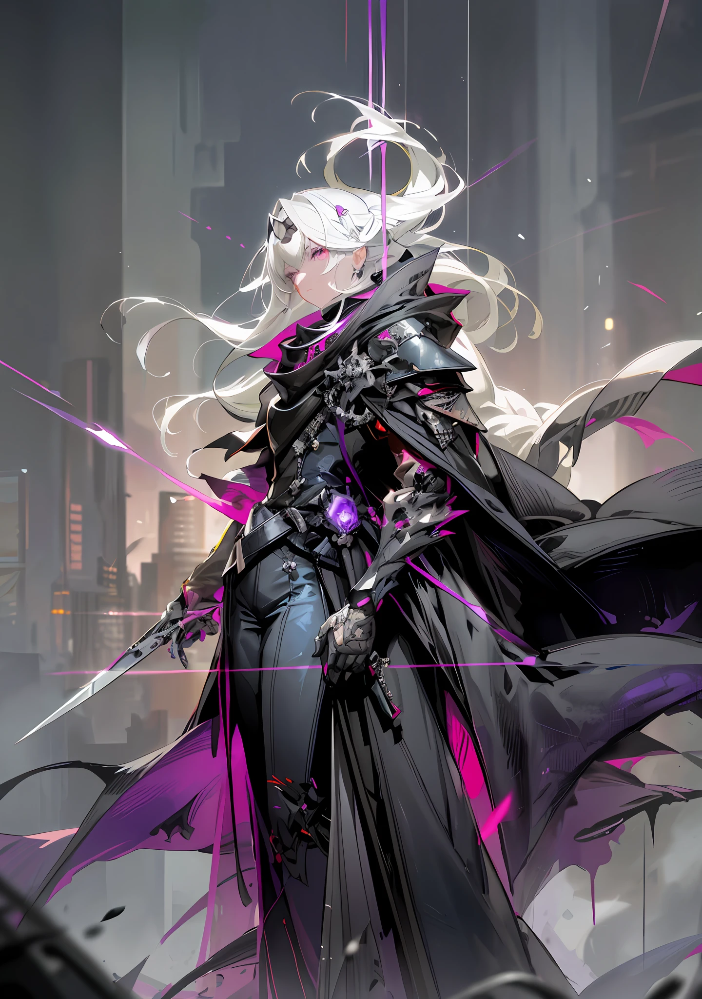 anime - style image of a woman dressed in a black and purple outfit, from arknights, ross tran 8 k, by Yang J, wlop and krenz cushart, cushart krenz key art feminine, trending on artstation pixiv, wlop rossdraws, arknights, ross tran style, lolth, rossdraws sakimimichan