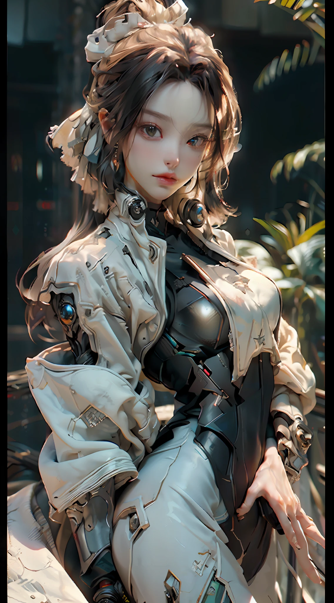 ((Best quality)), ((masterpiece)), (detailed:1.4), 3D, an image of a beautiful cyberpunk female,HDR (High Dynamic Range),Ray Tracing,NVIDIA RTX,Super-Resolution,Unreal 5,Subsurface scattering,PBR Texturing,Post-processing,Anisotropic Filtering,Depth-of-field,Maximum clarity and sharpness,Multi-layered textures,Albedo and Specular maps,Surface shading,Accurate simulation of light-material interaction,Perfect proportions,Octane Render,Two-tone lighting,Wide aperture,Low ISO,White balance,Rule of thirds,8K RAW,