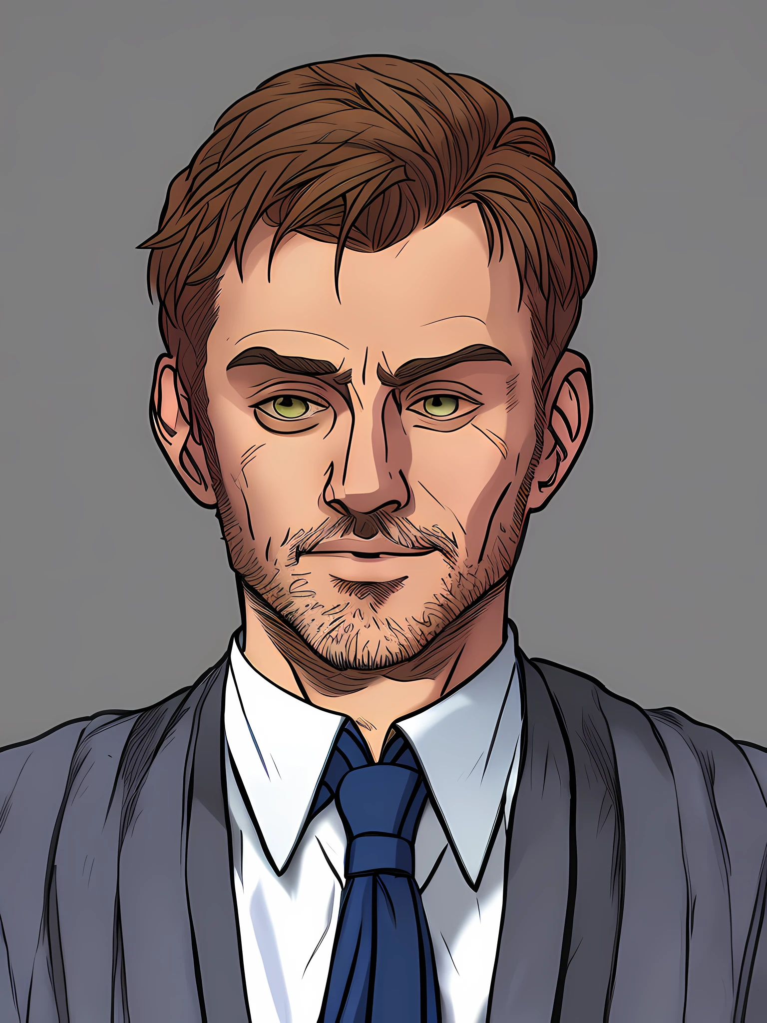 a close up of a man in a vest and tie, digitally colored, detailed character portrait, character portrait closeup, 10th doctor who, inspired by Chip Zdarsky, character art closeup, a character portrait, hugh detailed, drawn in the style of mark arian, dean winchester, inspired by Max Magnus Norman, matthew perry graphic novel, handsome detailed face