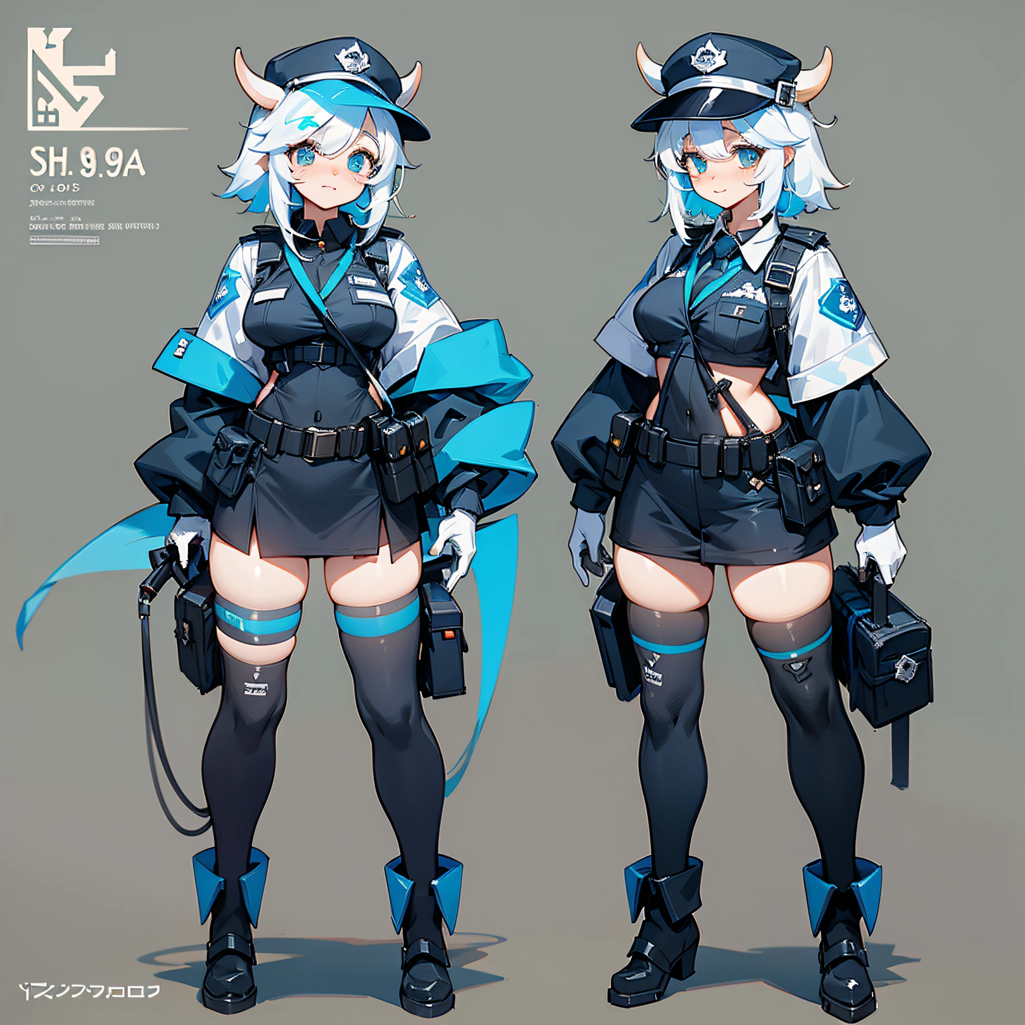 "Imaginative concept art of cute creatures inspired by Lora, with the look of a cow and dressed up as police officers. (CuteCreatures tag weight is 0.9)" --s --auto --s2