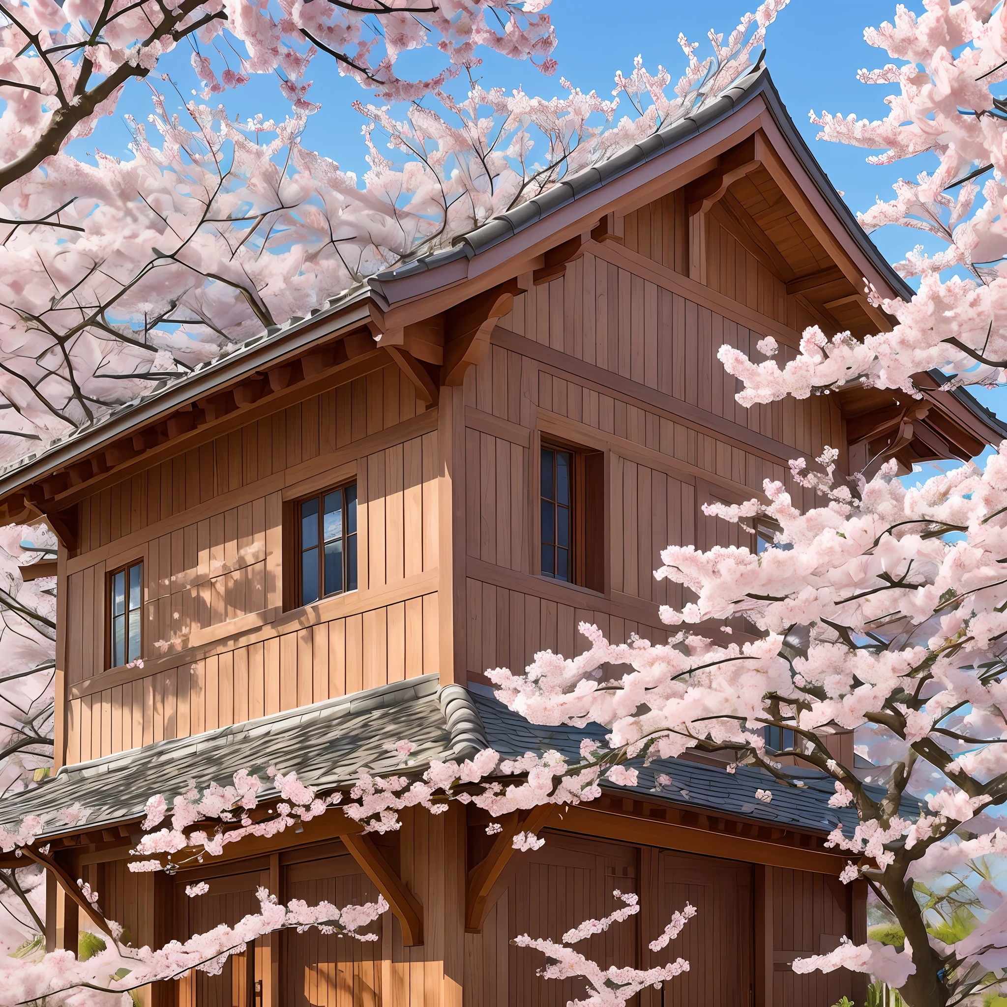 A 1,000-year-old cherry blossom blizzard flutters on a cherry blossom tree --auto --s2