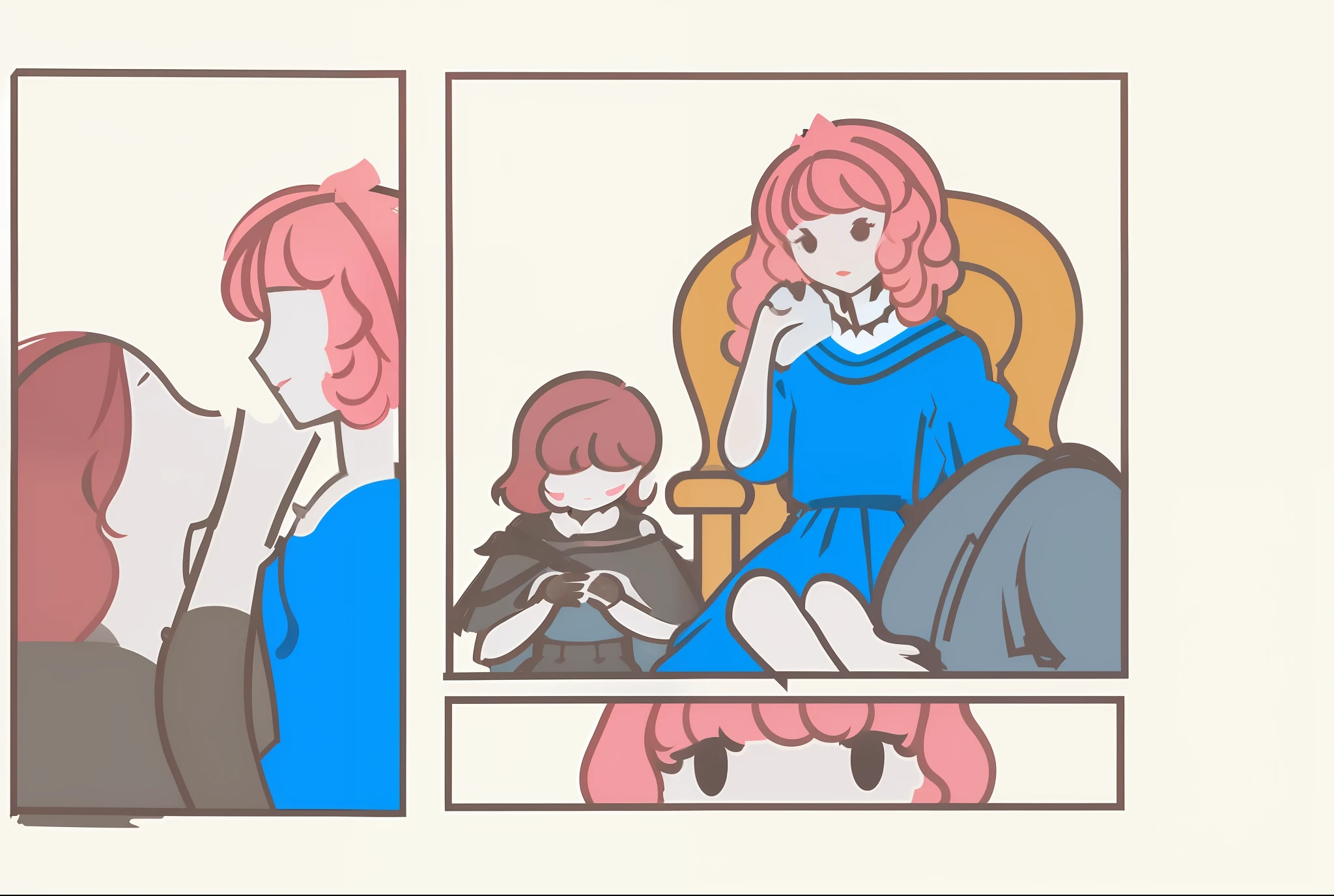 Princesses, handmaids, knights, seats, royal palaces