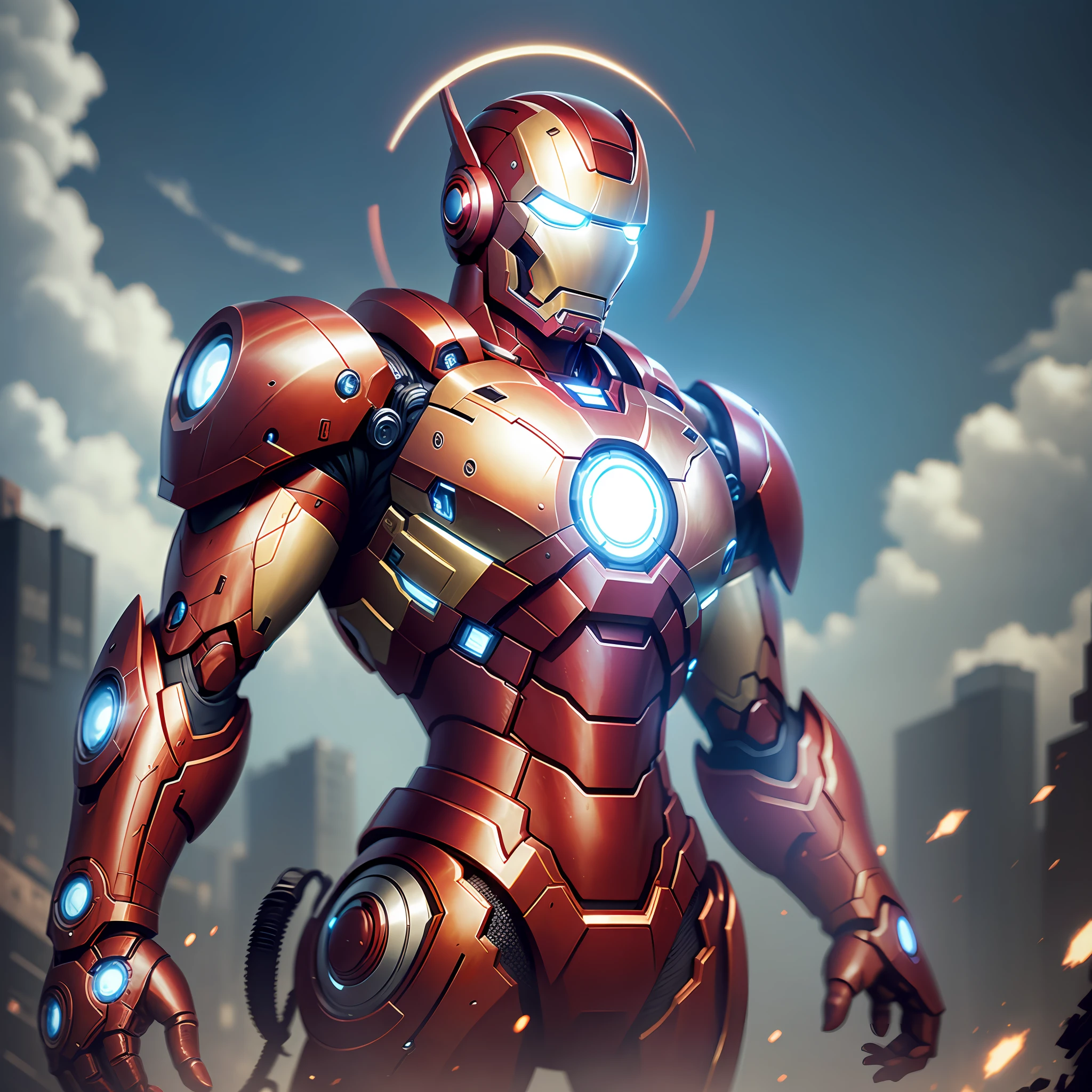 Futuristic iron man, technological and futuristic armor, realistic, Blender, cinematic. --auto --s2