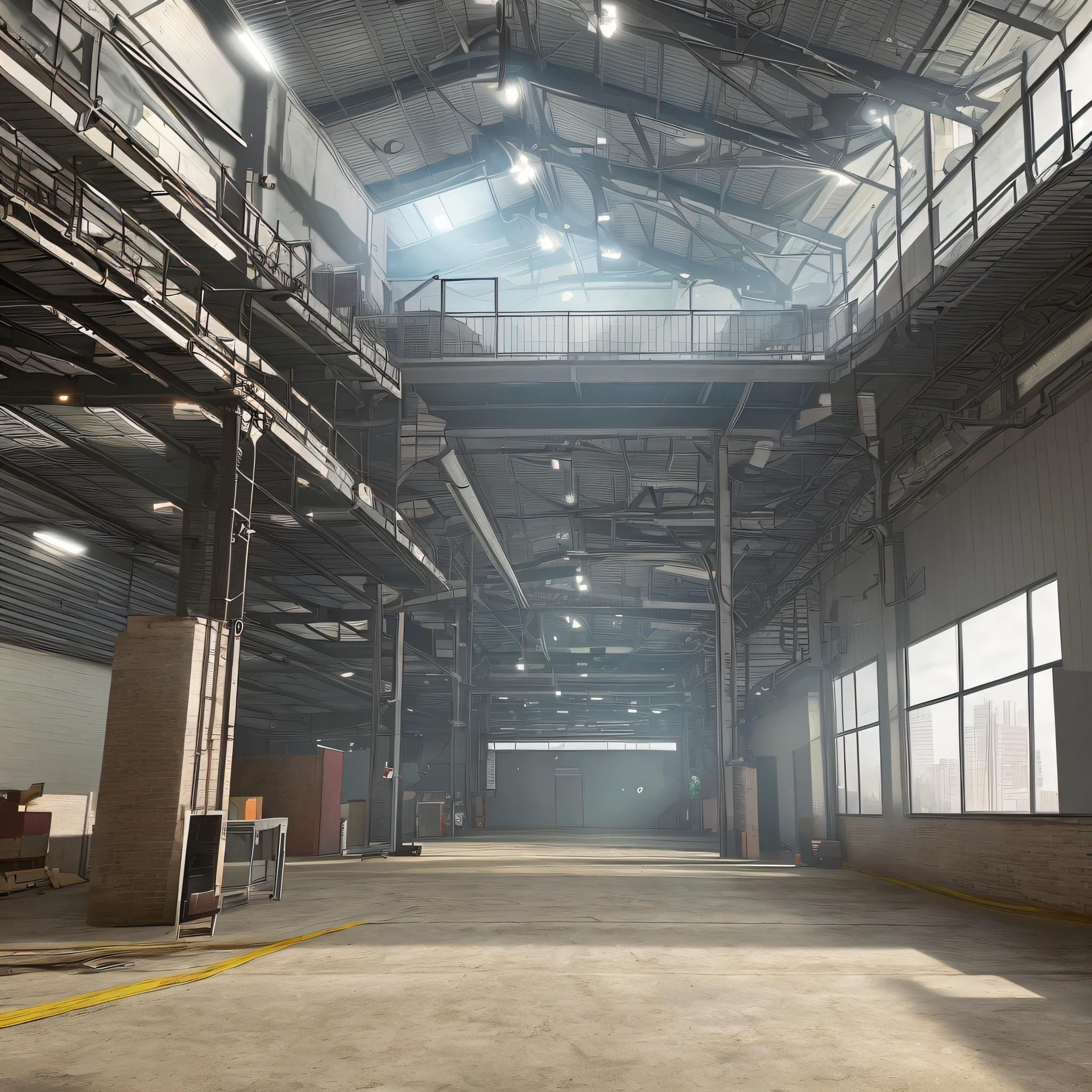 random background scene, interior background art, back room background, [[empty warehouse]] background, factory background, background art, background artwork, interior background, 2D game environment design, interior scene, 8K