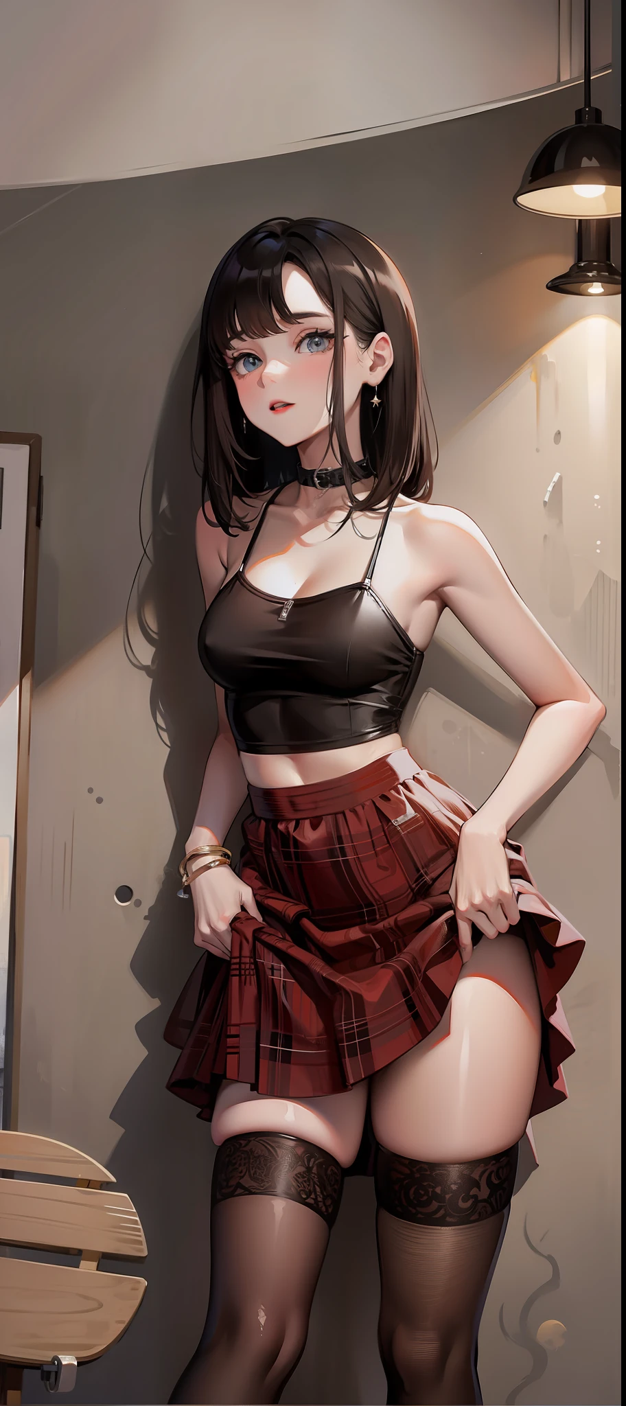 Medium hair with bangs