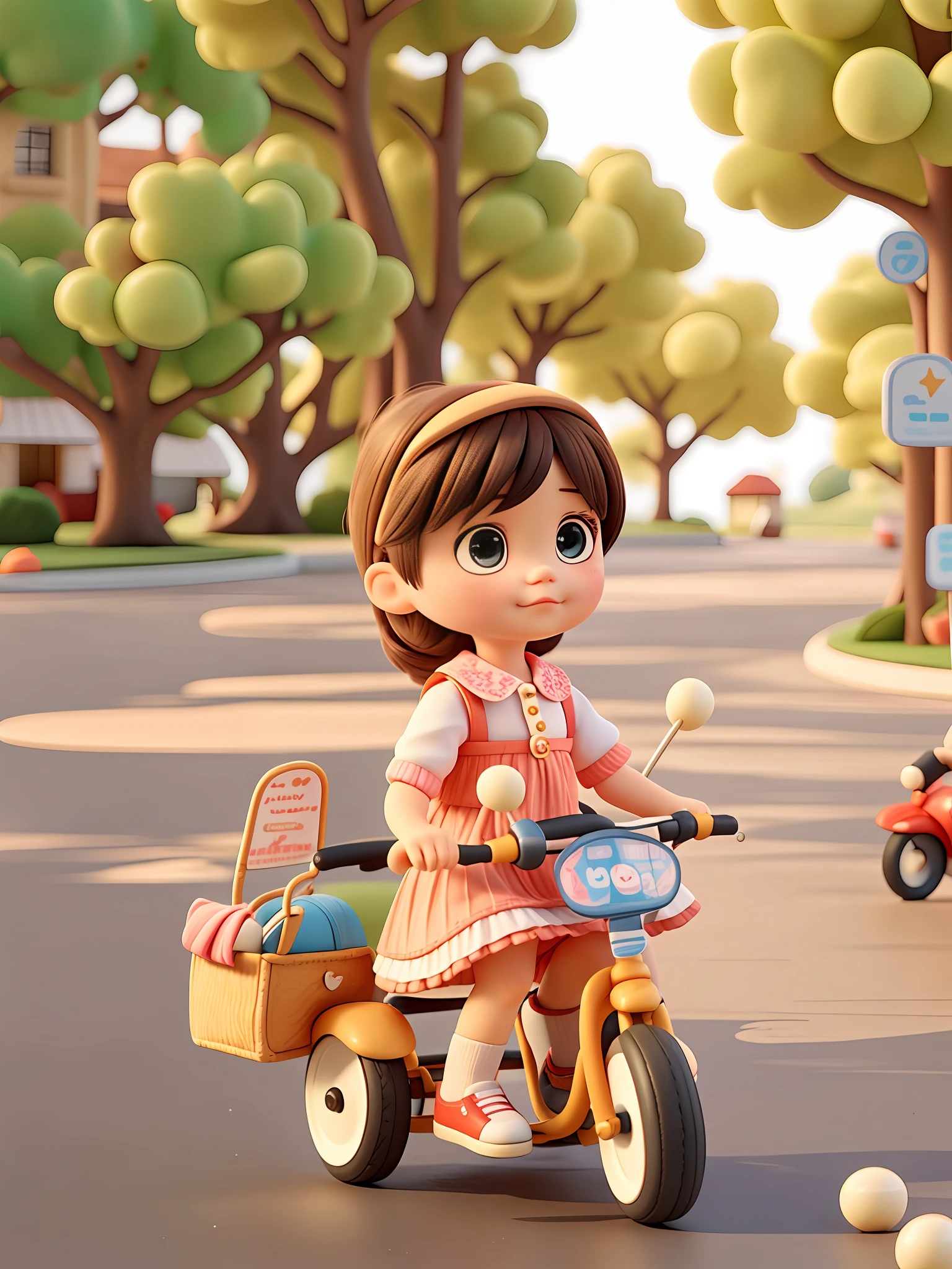 there is a *********** that is sitting on a tricycle, katelynn mini cute style, toddler, ruan cute vtuber, cute girl, female explorer mini cute girl, young and cute girl, lovely and cute, beautiful cute, cute young girl, cute:2, ****, young and cute, cute kawaii girl, small **** girl