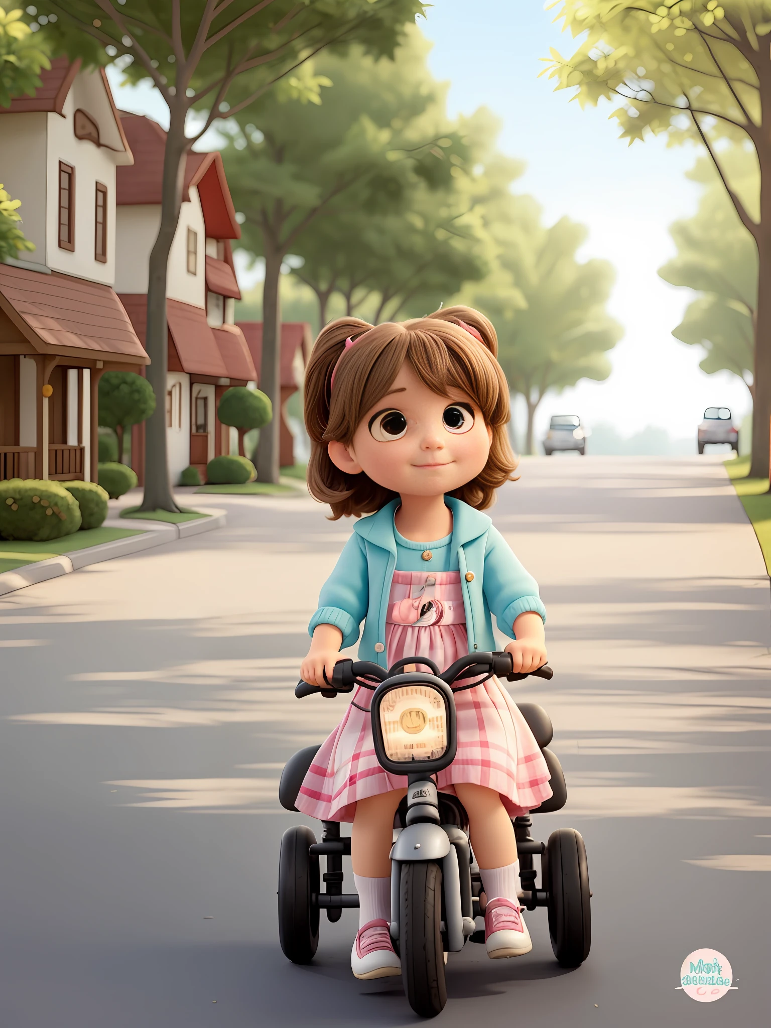there is a  that is sitting on a tricycle, katelynn mini cute style, toddler, ruan cute vtuber, cute girl, female explorer mini cute girl, young and cute girl, lovely and cute, beautiful cute, cute young girl, cute:2, loli, young cute, cute kawaii girl, small loli girl