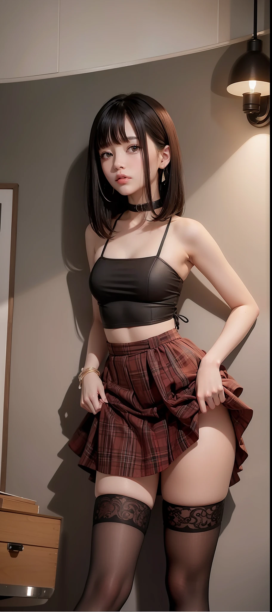 Medium hair with bangs