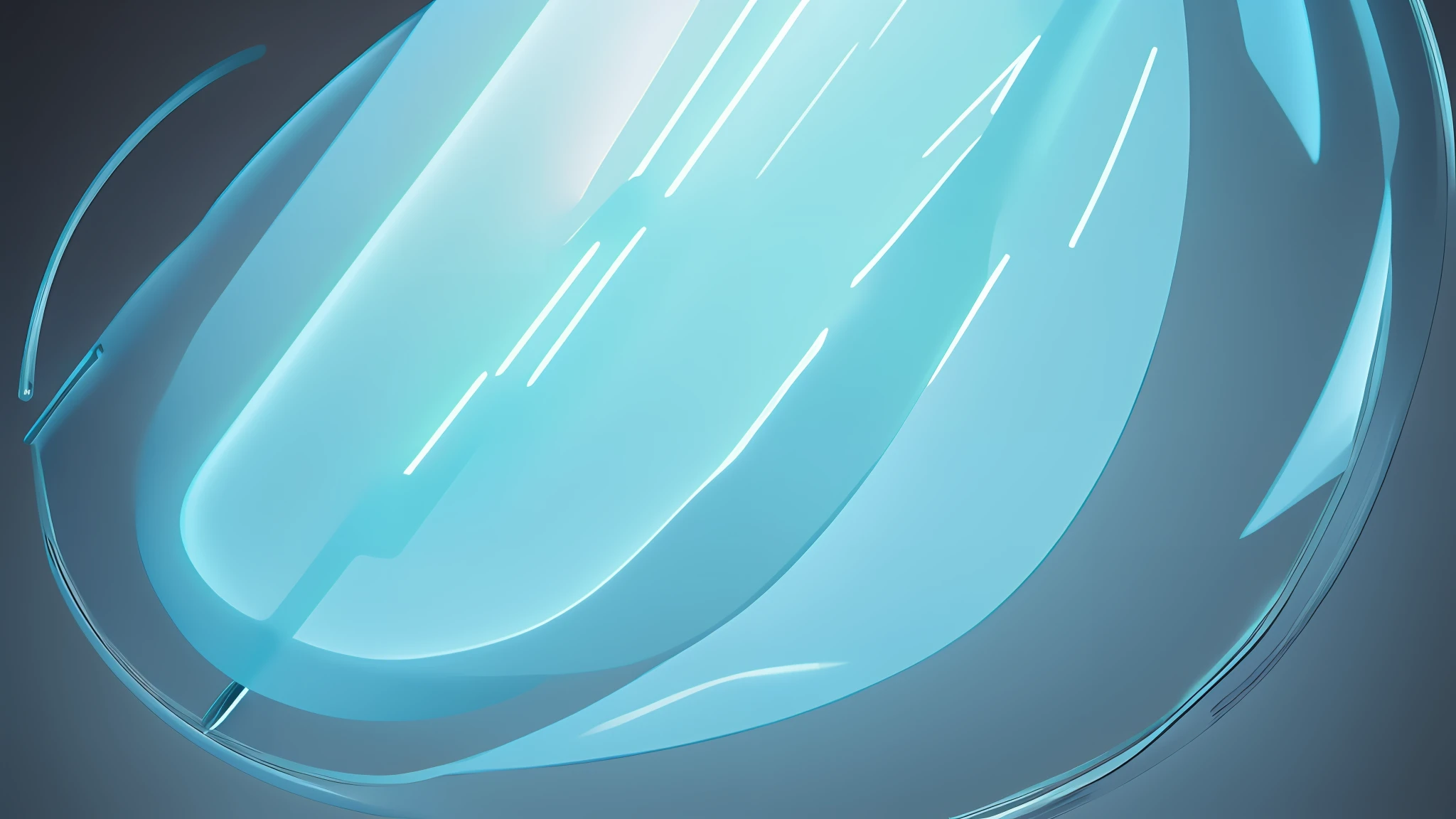 Translucent glass material, Fresnel, light blue, studio lighting, sense of technology, B-side icon, texture luminescence, pure black background