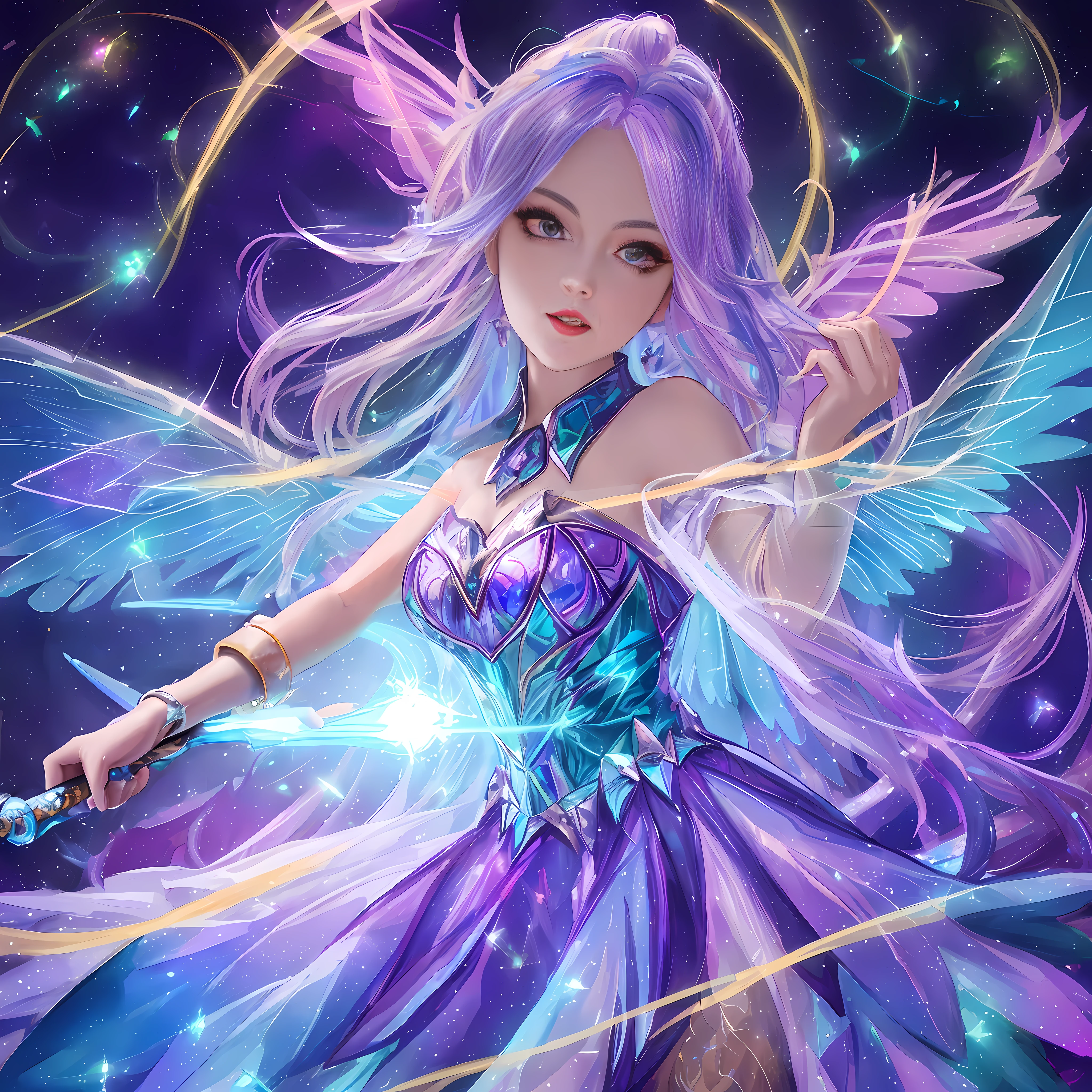 Change hair color to dark blue mesh color,