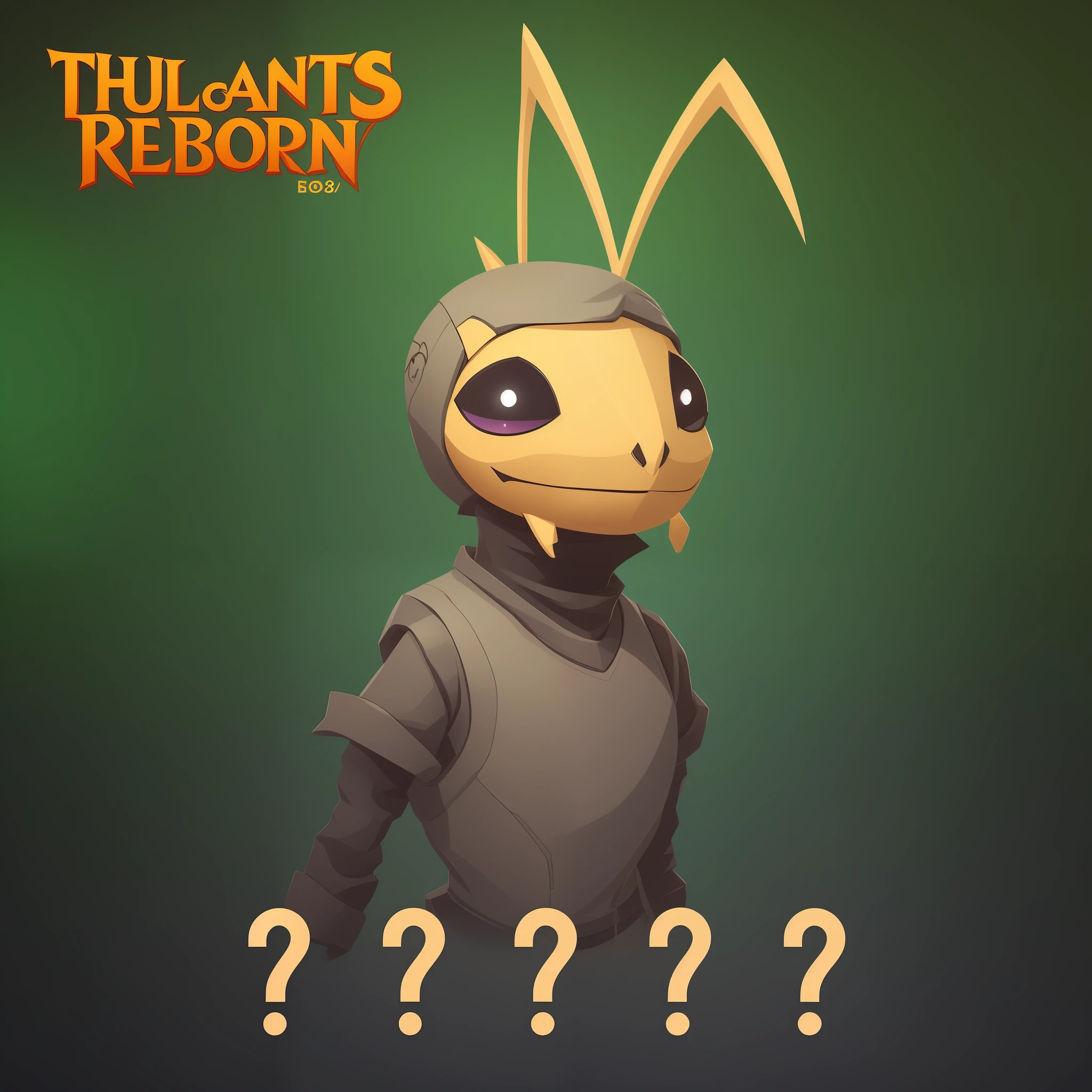 Cartoon character close-up, ant humanoid, ant anthropomorphic, gray suit, mobile game art, official concept art, ant humanoid mechanics, stylized game art, splash screen art, stylized concept art, loading screen, concept art, game concept, mobile game assets, character reveal, rabbt_character