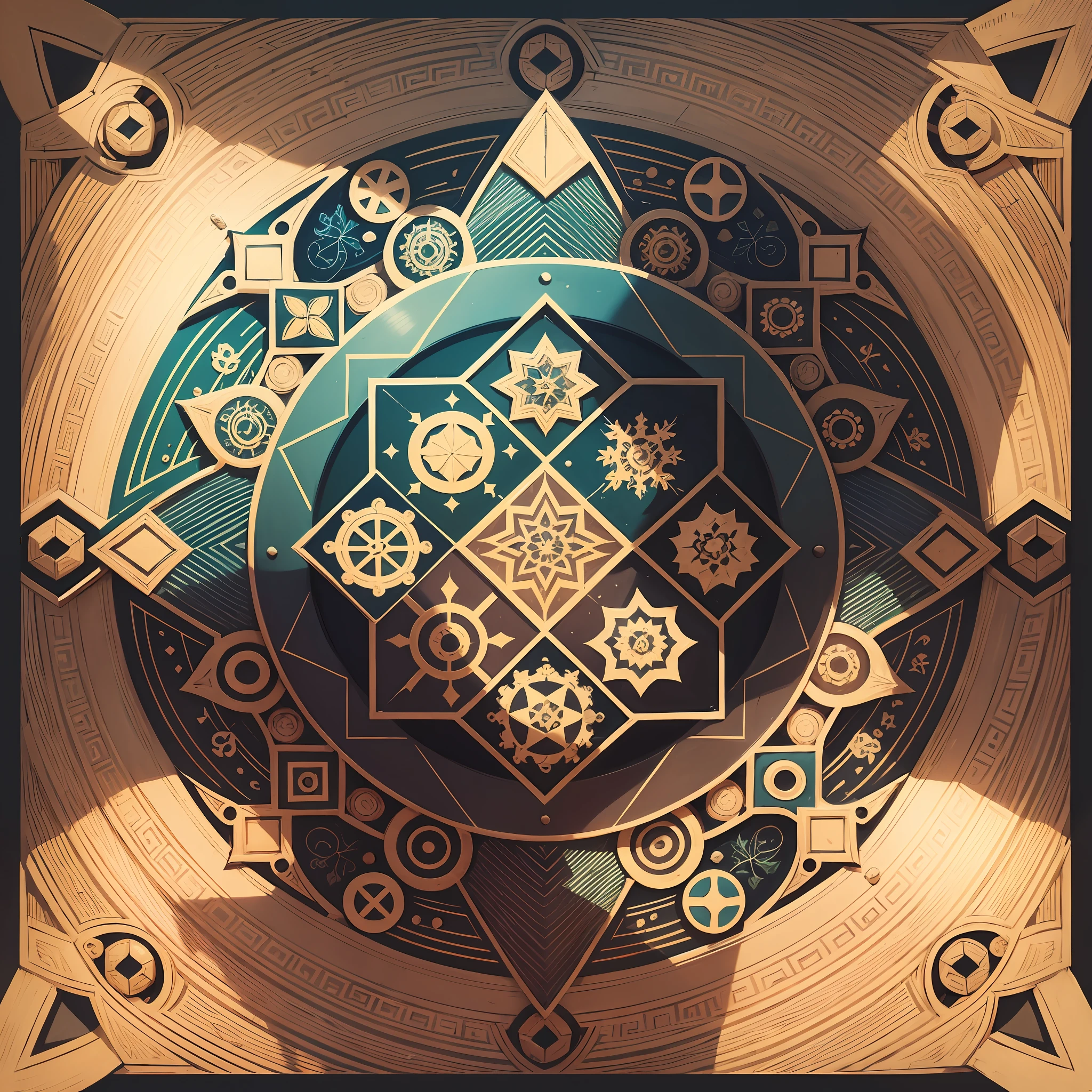 Logo with linear and symmetrical geometric shapes --auto --s2