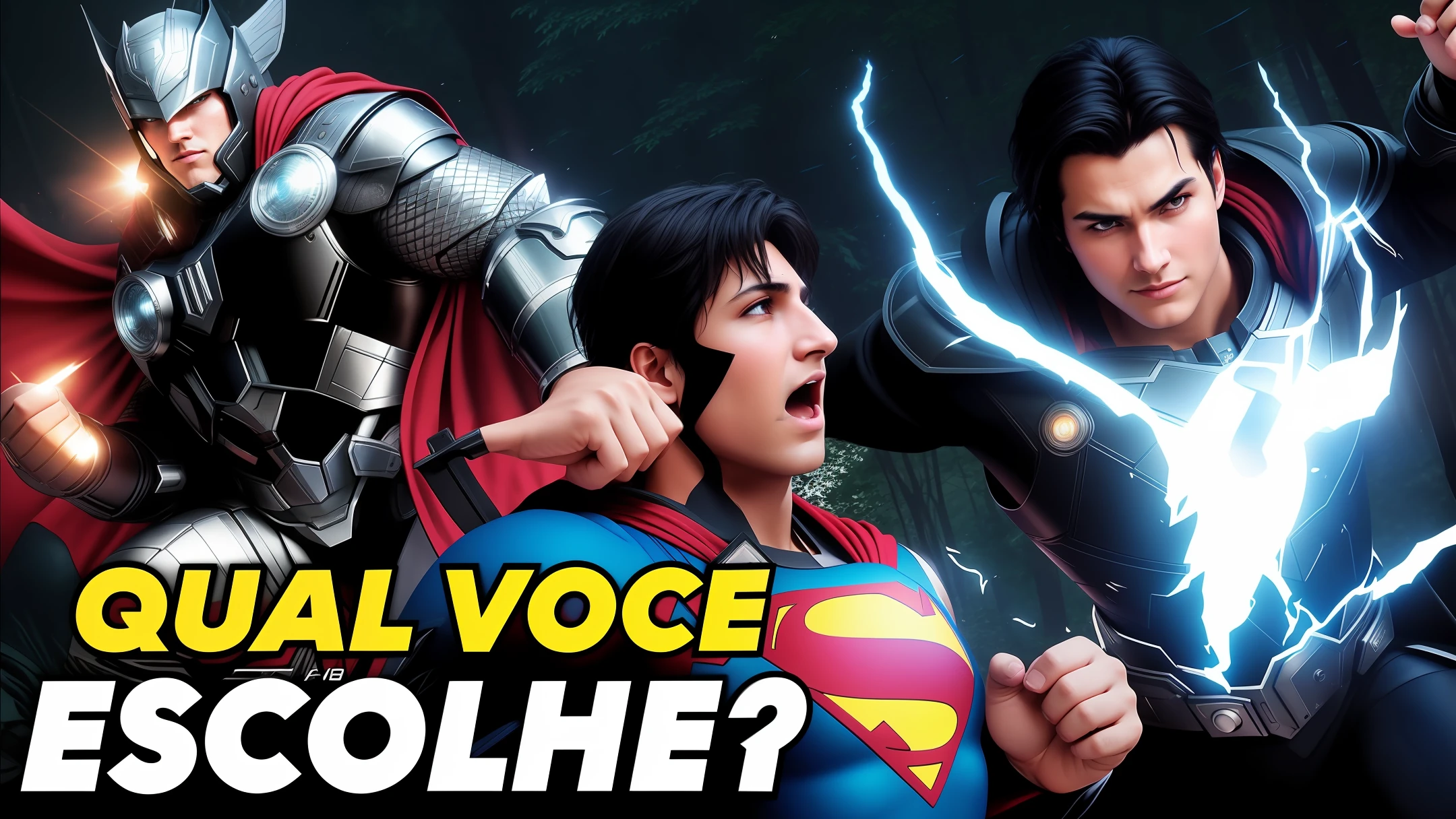 Superman vs Adão negro e thor,realismo ultra HD, detalhes de realismo,alta definição, imagem ultra realista, imagem HD, Full HD, Full definição, realismo, qualidade ultra realista, fotografia,foto profissional, 8K, cinematic lighting, photographic, Eastman Kodak Color Negative film 5251 50T shot on panavision super ps . no arms,light through the mist morning fog, highly detailed, photorealistic portrait, bright studio setting, studio lighting, crisp quality and light reflections, unreal engine 5 quality render, realistic face,naturals body figure on instagram, full body shot, telephoto lens, 50mm,portrait of Indian village woman at a gathering in the forests of Himachal Pradesh, Cinematic, Photoshoot, Shot on 25mm lens, Depth of Field, Tilt Blur, Shutter Speed 1/1000, F/22, White Balance, 32k, Super-Resolution, Pro Photo RGB, Half rear Lighting, Backlight, Dramatic Lighting, Incandescent, Soft Lighting, Volumetric, Conte-Jour, Global Illumination, Screen Space Global Illumination, Scattering, Shadows, Rough, Shimmering, Lumen Reflections, Screen Space Reflections, Diffraction Grading, Chromatic Aberration, GB Displacement, Scan Lines, Ambient Occlusion, Anti-Aliasing, FKAA, TXAA, RTX, SSAO, OpenGL-Shader’s, Post Processing, Post-Production, Cell Shading, Tone Mapping, CGI, VFX, SFX, insanely detailed and intricate, hyper maximalist, elegant, dynamic pose, photography, volumetric, ultra-detailed, intricate details, super detailed, ambient –uplight –v 4 –q 2 --auto --s2