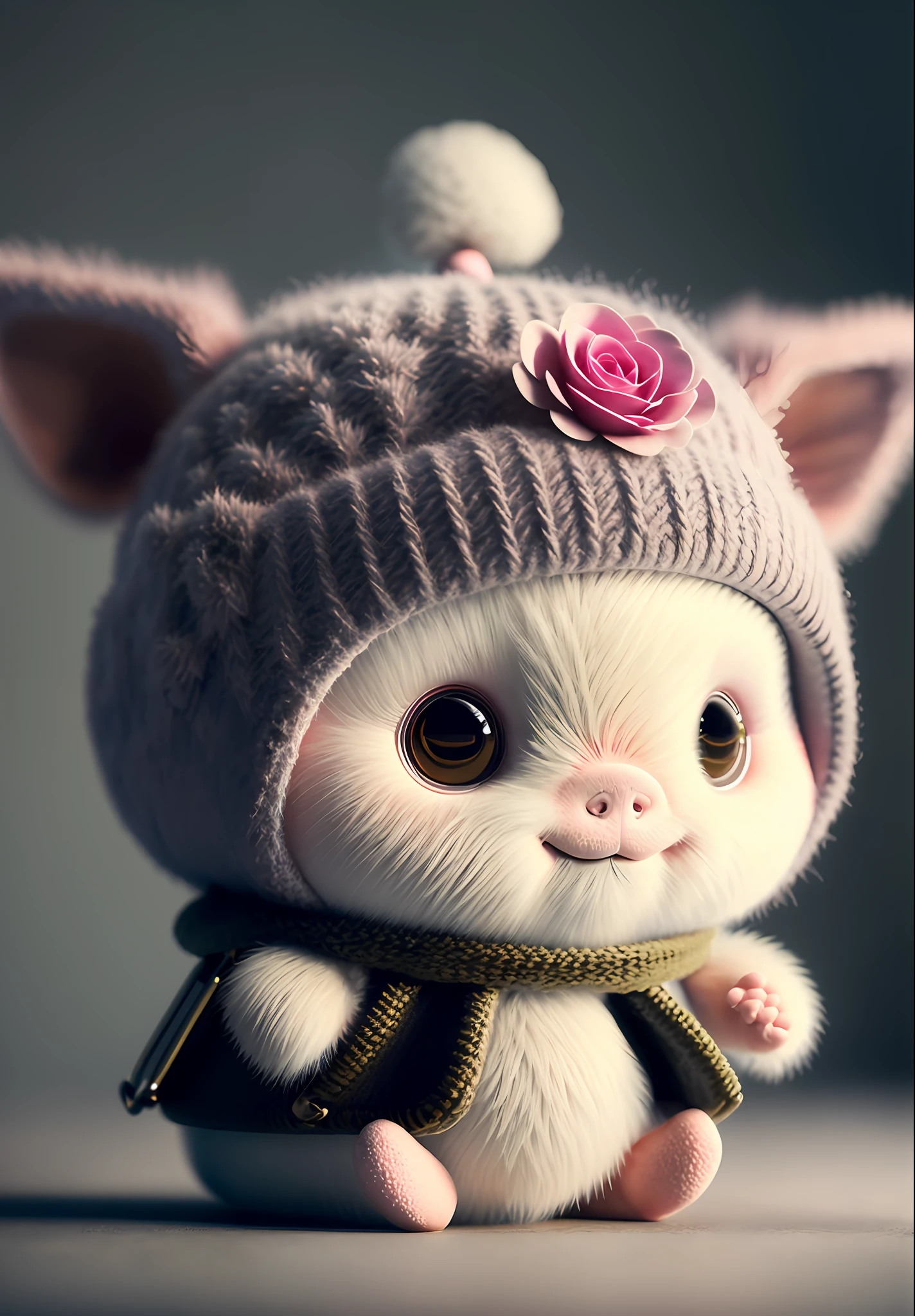 Blur,Pig , Flower, Nature, no_humans, Depth of Field, to8 contrast style, DARK_Glam, Wearing DRK_Glam, Deep Shadows, (Dark: 1.4), (8k, RAW photography, Best Quality, Masterpiece: 1.2),Snickering,