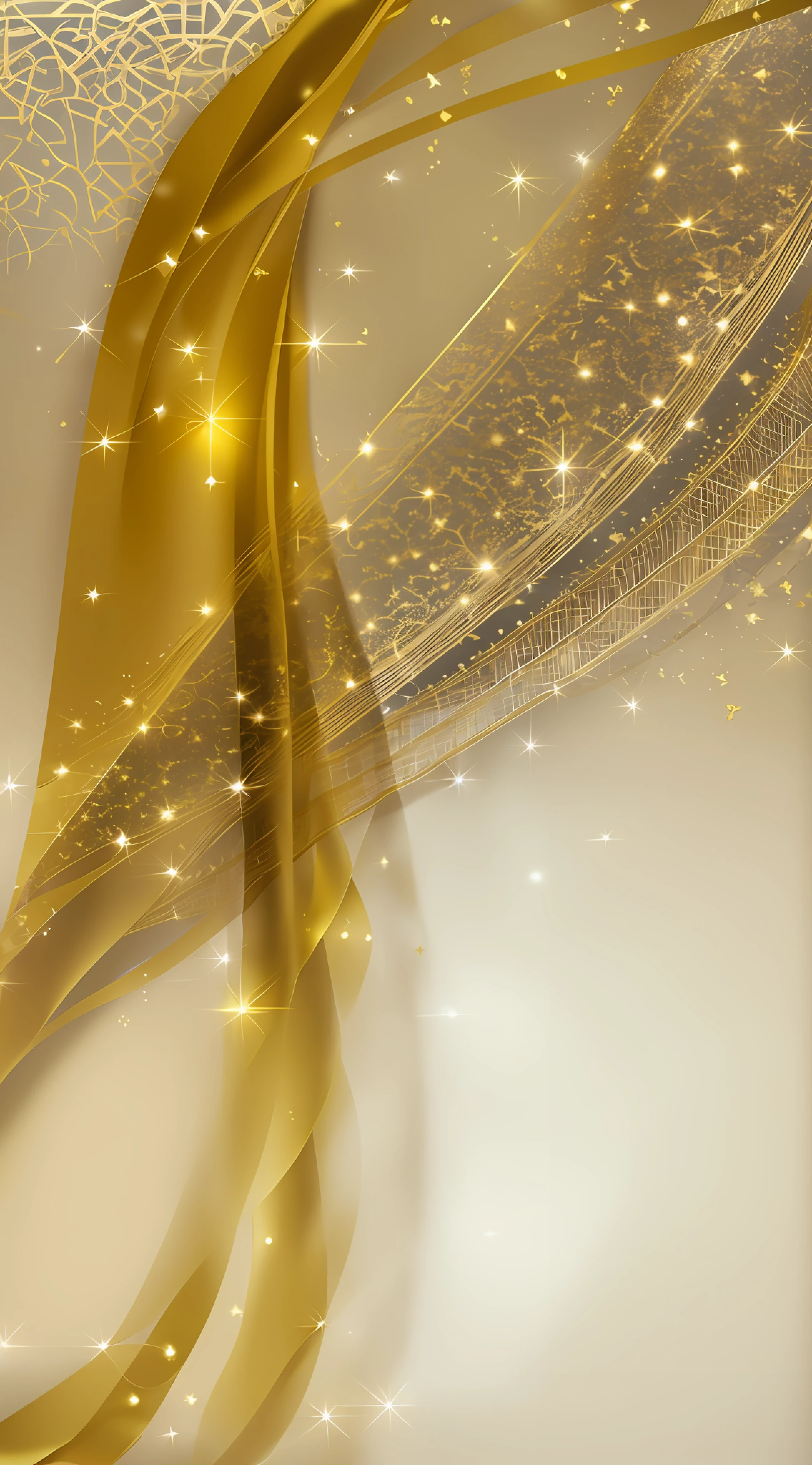 there is a picture of a shiny gold and white background, flowing golden scarf, gold ethereal light, glowing golden aura, gold silk, golden ribbons, soft blur and glow, draped in silky gold, relaxed. gold background, golden ribbon, golden fabric background, golden aura, gold background, blurry and dreamy illustration, ethereal background, soft and blurry, golden smooth material
