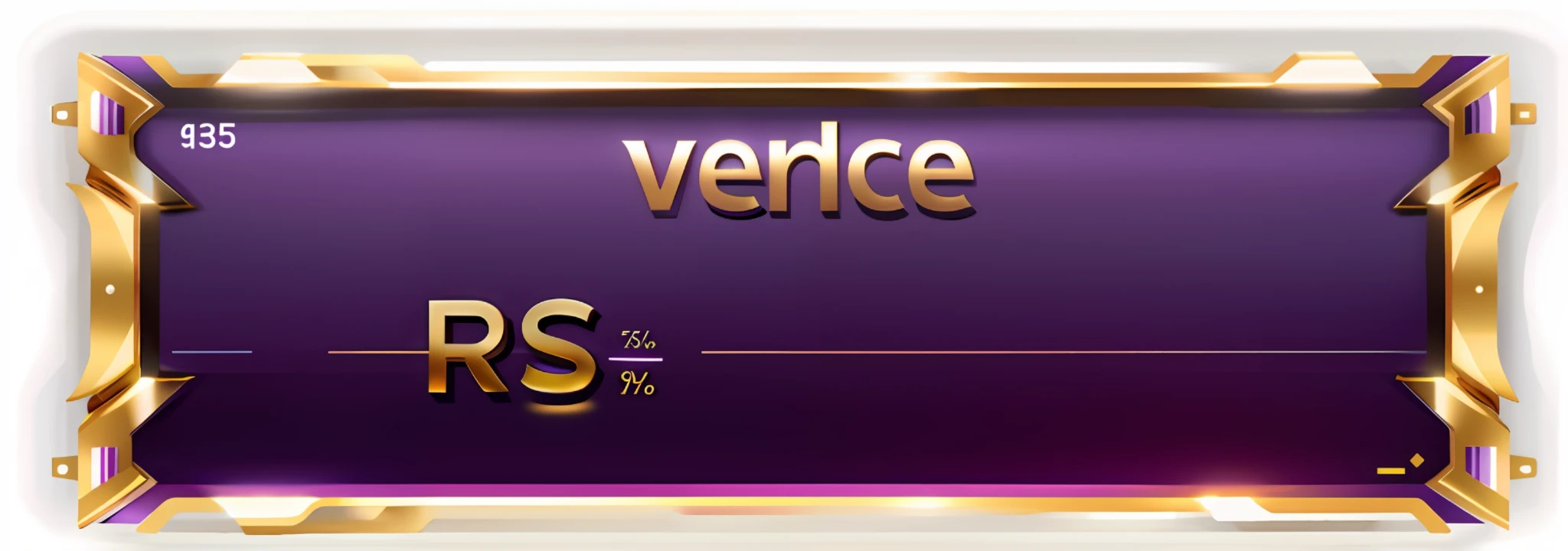 Golden border, gradient purple fill, slot machine interface UI, 3D