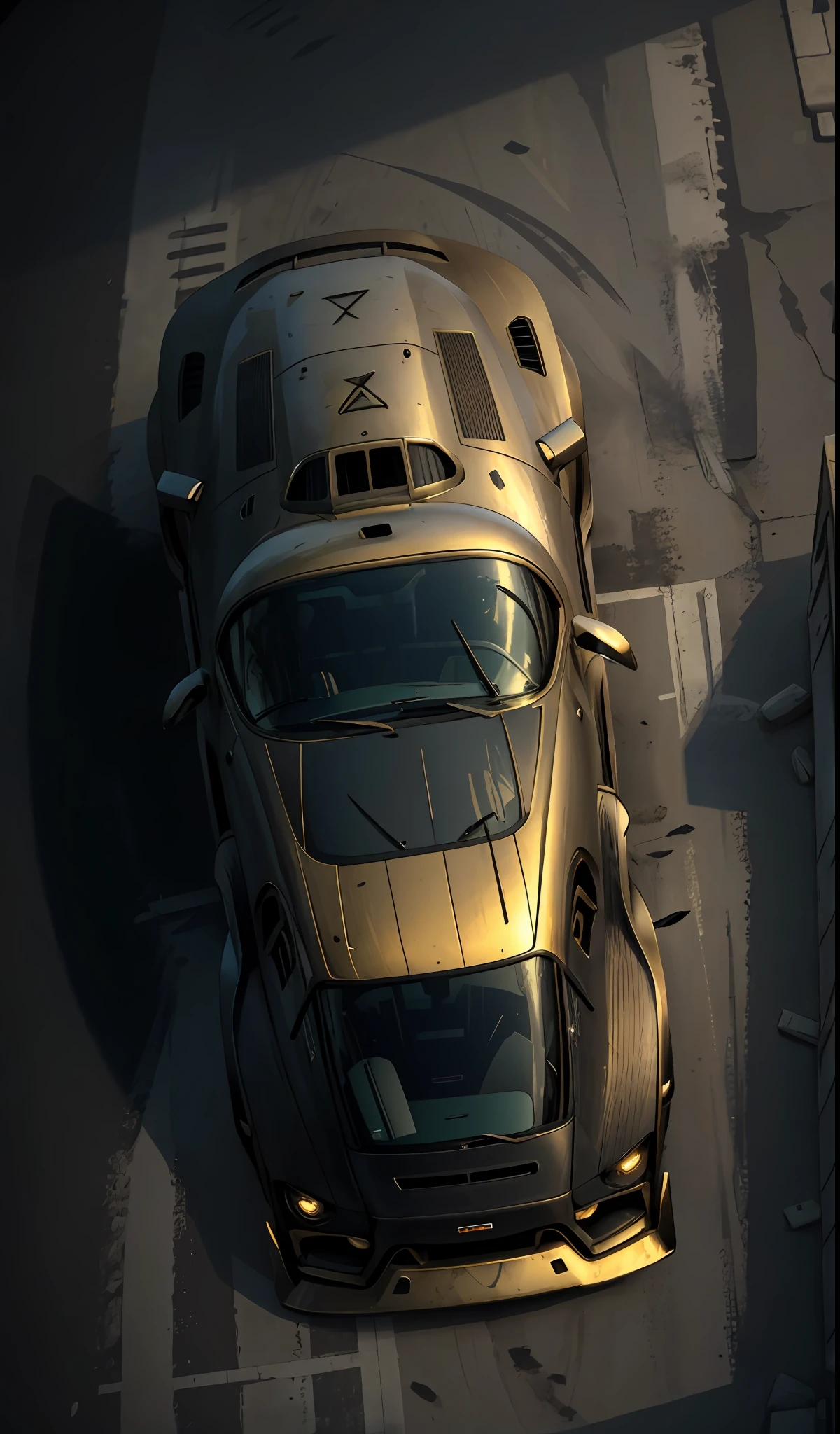 ((Best Quality)), ((Masterpiece)), (Very Detailed: 1.3), Rendering 8K, Futuristic, ((Top View)) (There is a Car Speeding on the Road) Concept Art such as Ernest Khalimov, Unreal Engine Trends, 2020 Video Game Screenshots, Car Trading Games, Game CG, Unreal Engine 5 Trends, Unreal 6 Breathtaking Detail, Ray Tracing On, Video Game Screenshots, Syd Mead and Raphael Lacoste, Unreal Engine'