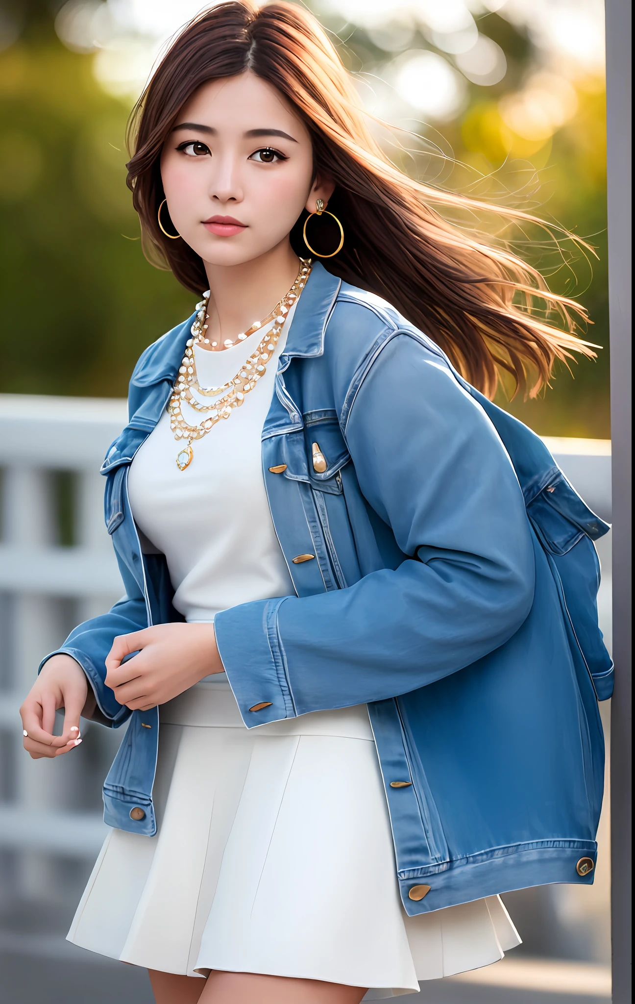 Top quality, masterpiece, high resolution, girl single, hair ornament, necklace, jewelry, beautiful face, tyndall effect, photorealistic, rim lighting, two-tone lighting, (high definition skin: 1.2), 8k UHD, DSLR, soft lighting, high quality, volume lighting, candid, photography, high resolution, 4k, 8k, bokeh, big, absurdity,