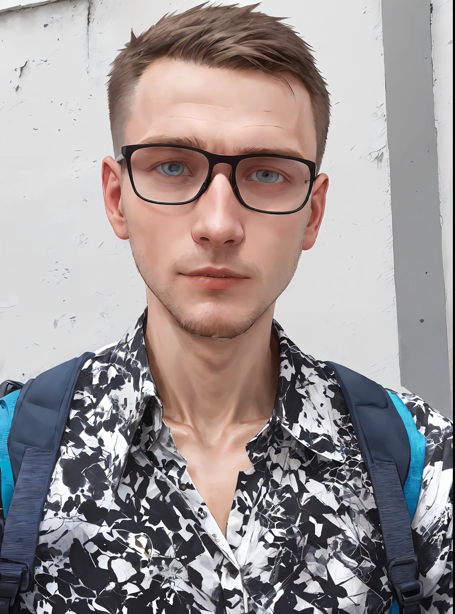 there is a man with glasses and a backpack standing outside, kacper niepokolczycki, very accurate photo, twitch streamer / gamer ludwig, portrait of jerma985, tomasz strzalkowski, very very low quality picture, msxotto, patryk hardziej, taken in the early 2020s
